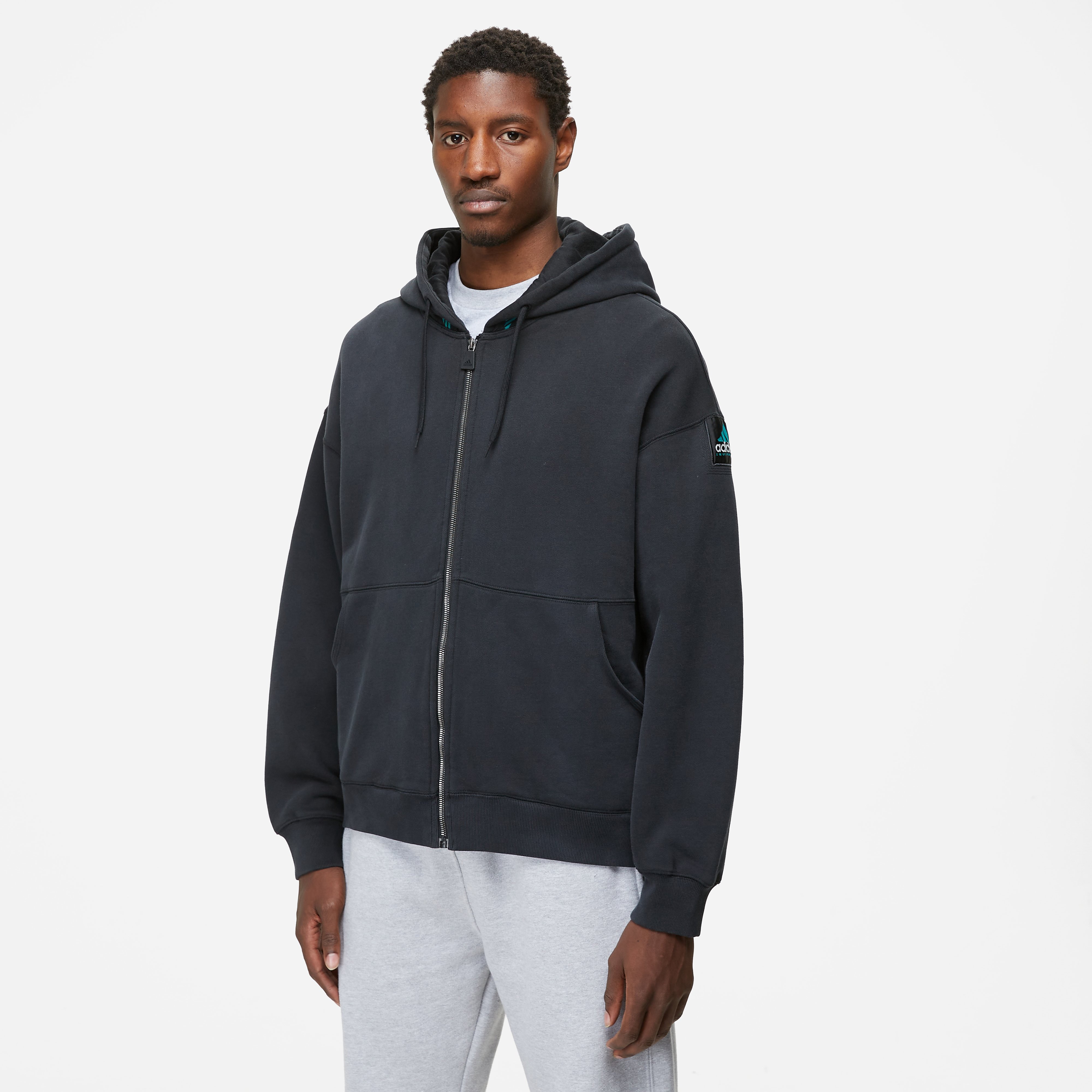 adidas Originals EQT Fleece Hoodie, Black Curated Menswear