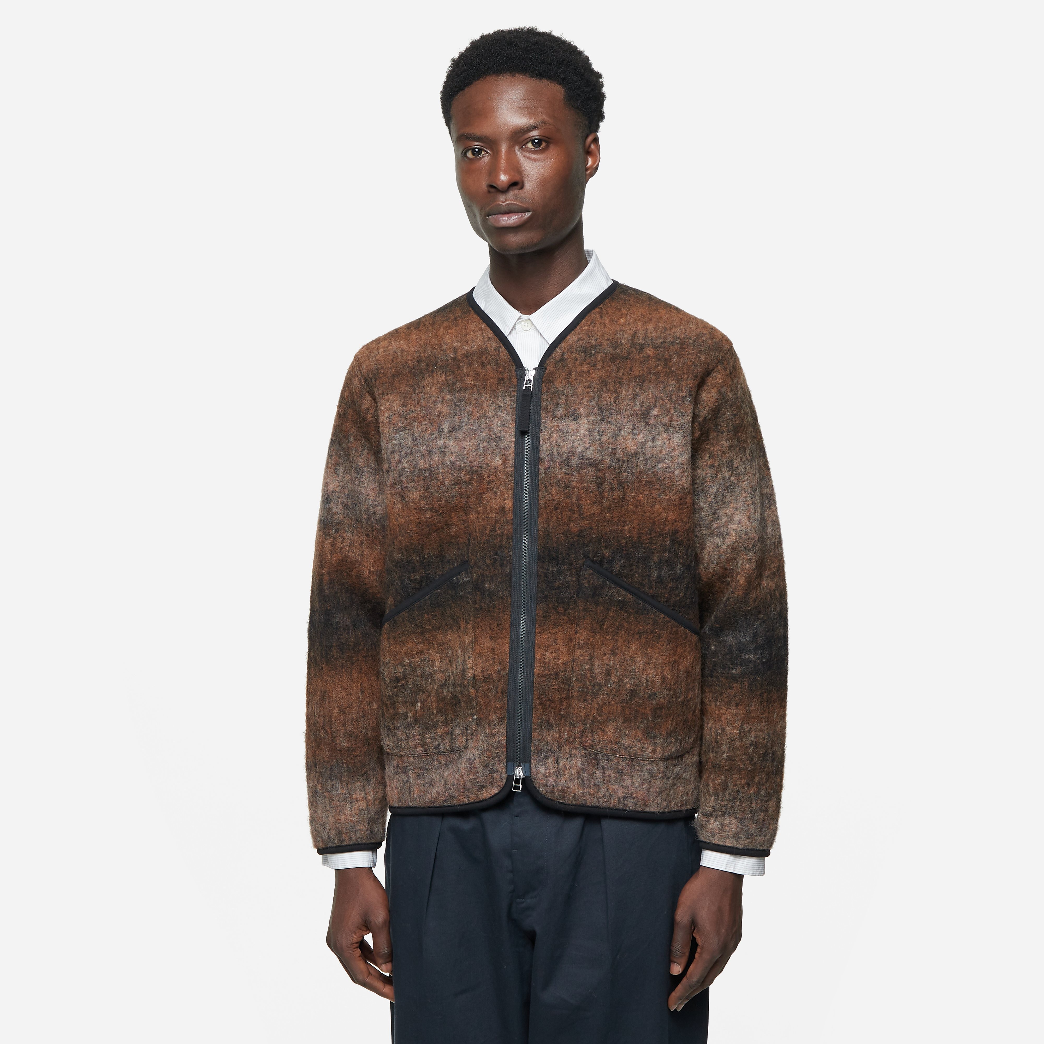 Universal Works Zip Liner Jacket, Brown - Curated Menswear