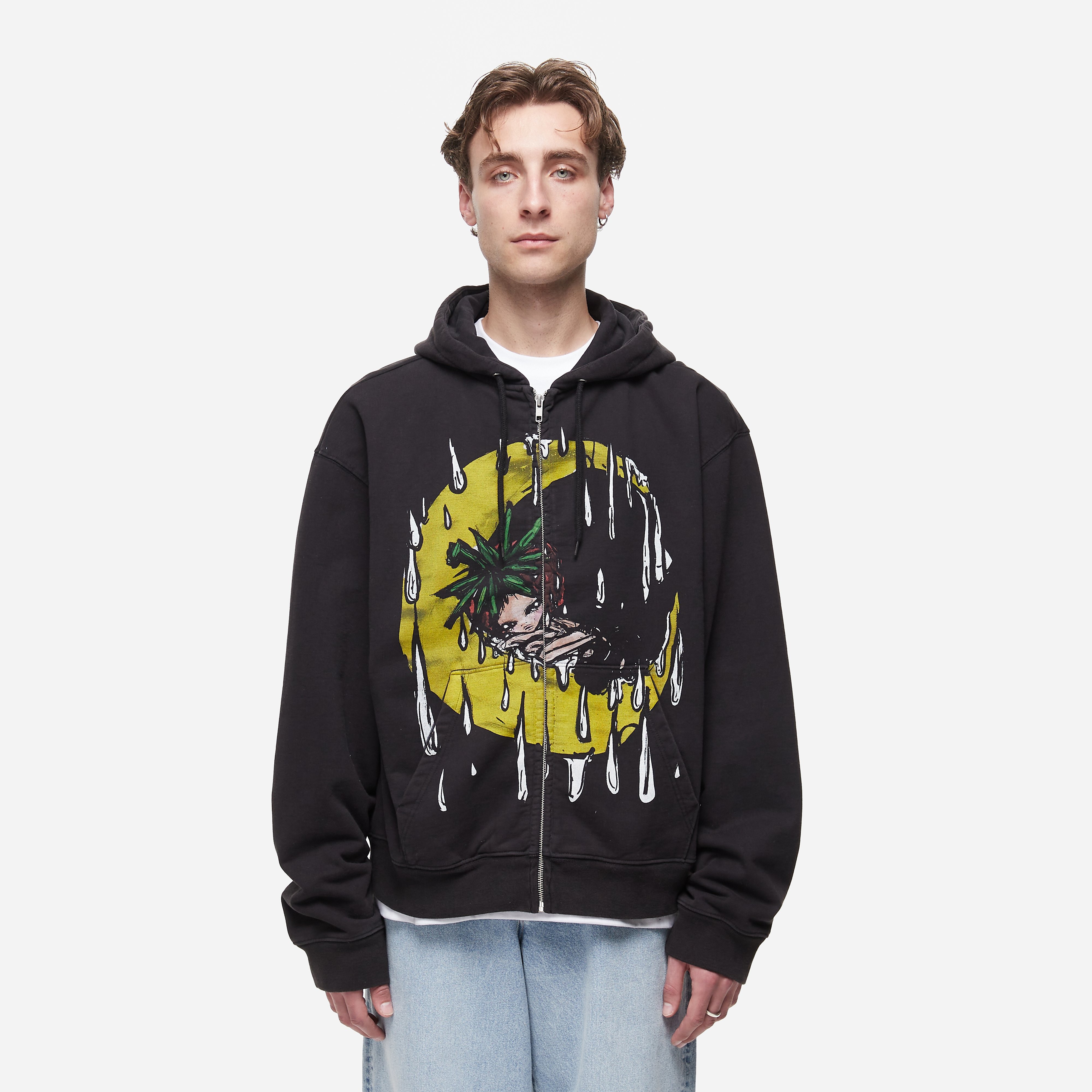 Sky High Farm Workwear ERI Zip Hoodie, Black - Curated Menswear
