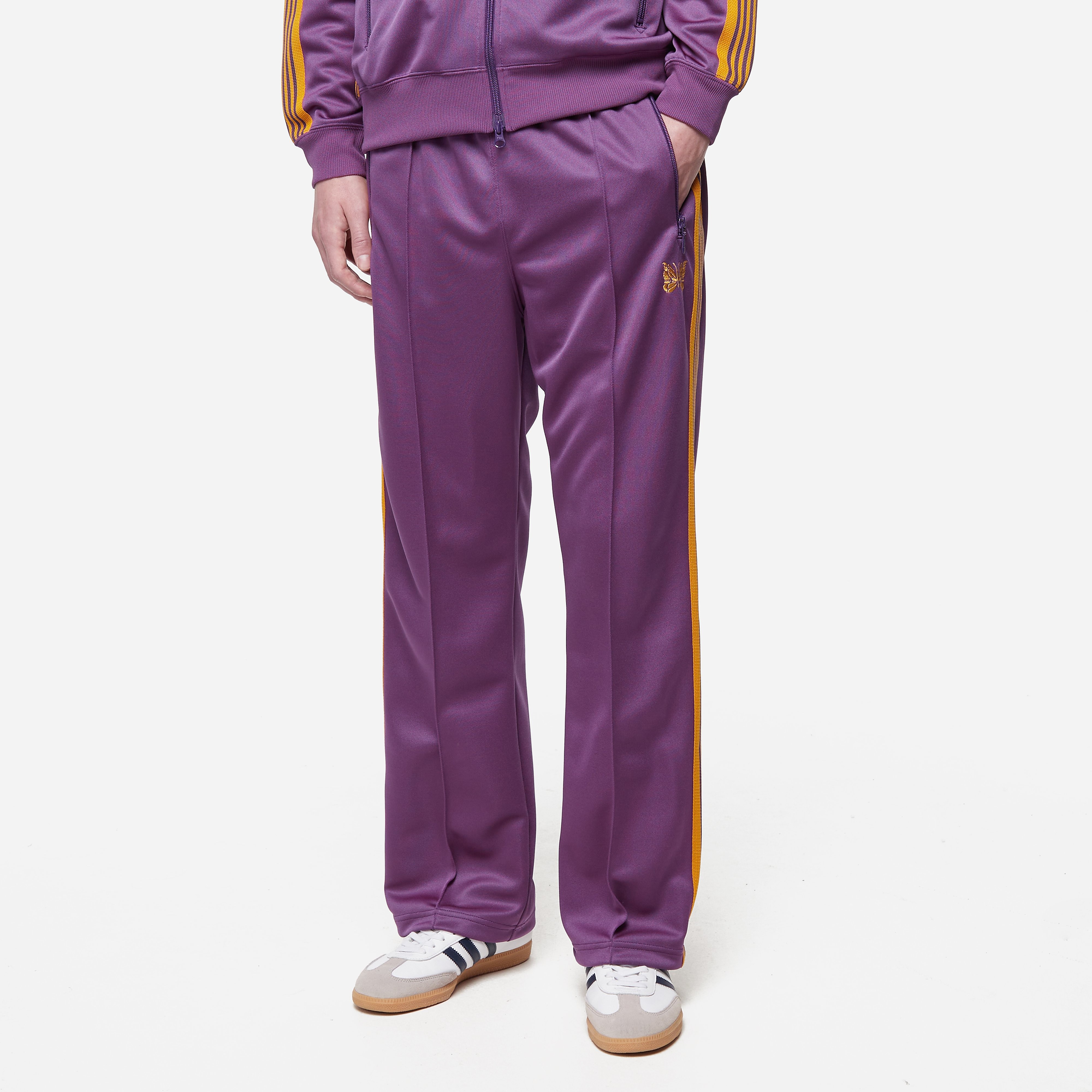 Needles Poly Smooth Track Pants, Purple - Curated Menswear