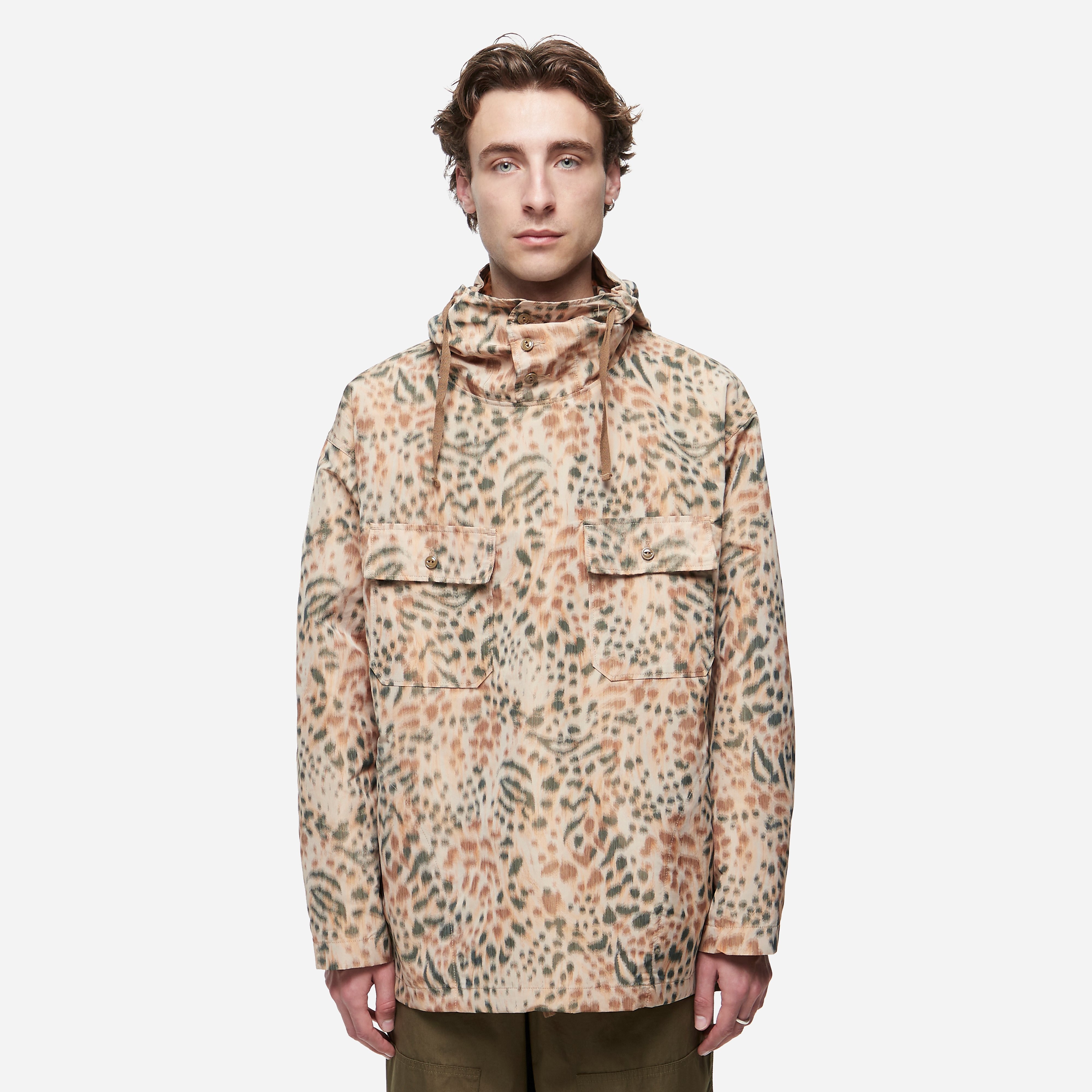 Engineered Garments Cagoule Leopard Shirt, Brown - Curated Menswear