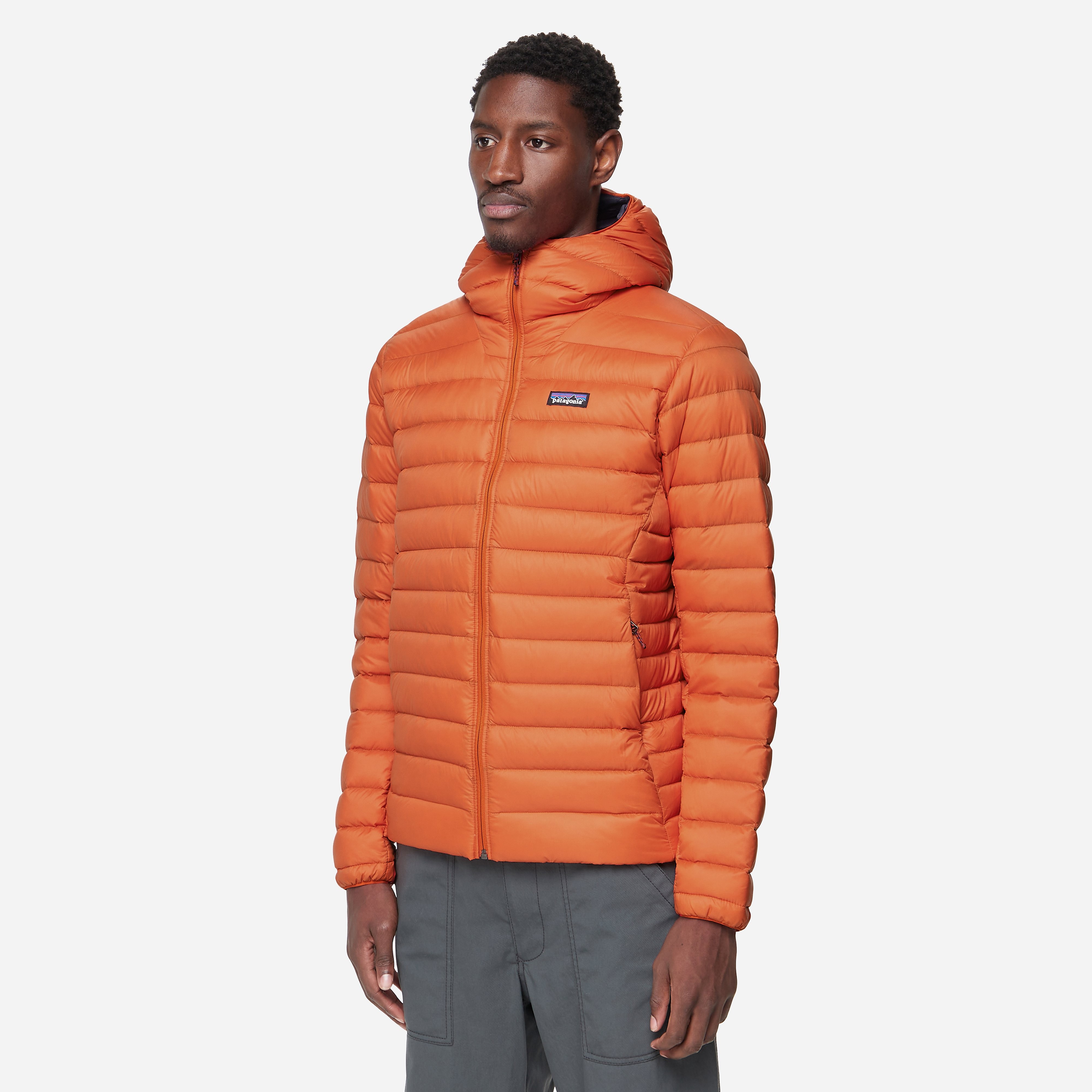 Patagonia Down Jacket Orange サイズ M Patagonia Down Sweater Hooded Jacket, Orange - Curated Menswear
