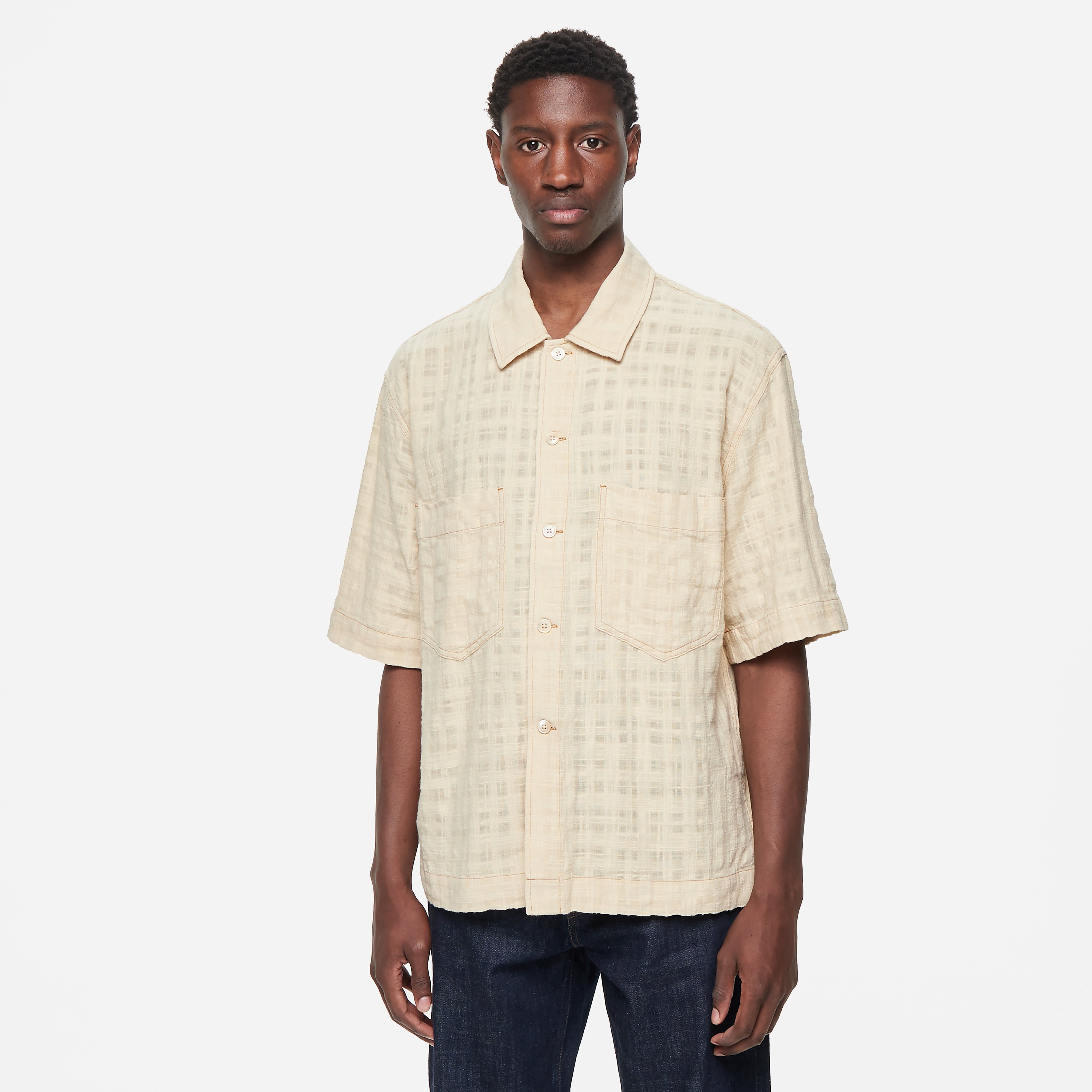 Sunflower / 25SS/ADAM SHIRT/S/コットン/BEG Sunflower Adam Shirt, Beige - Curated Menswear