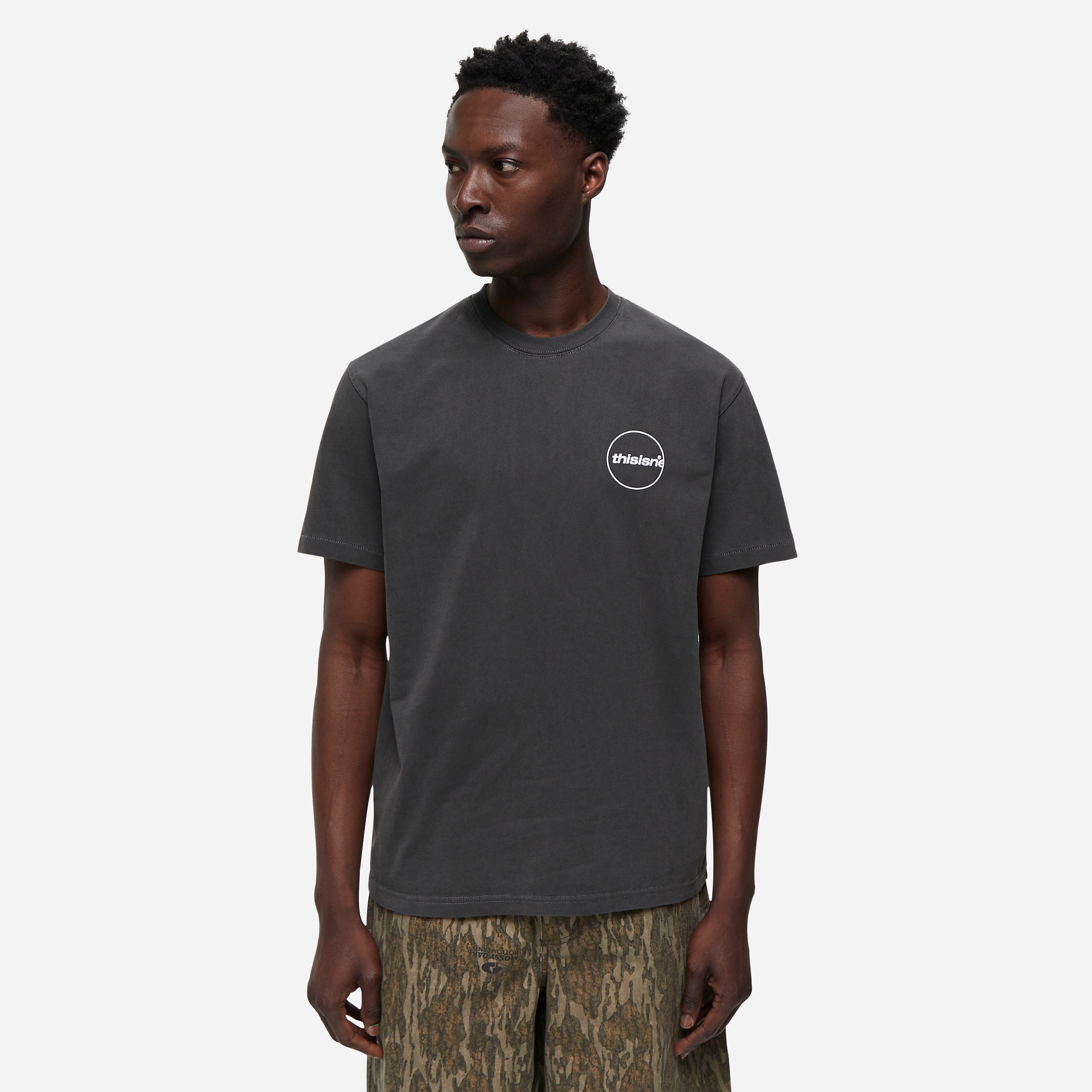 ★thisisneverthat★ 3 Dots Logo Tee Heather Grey TN251TTSST1 Thisisneverthat 3 Dots Logo T-Shirt, Grey - Curated Menswear