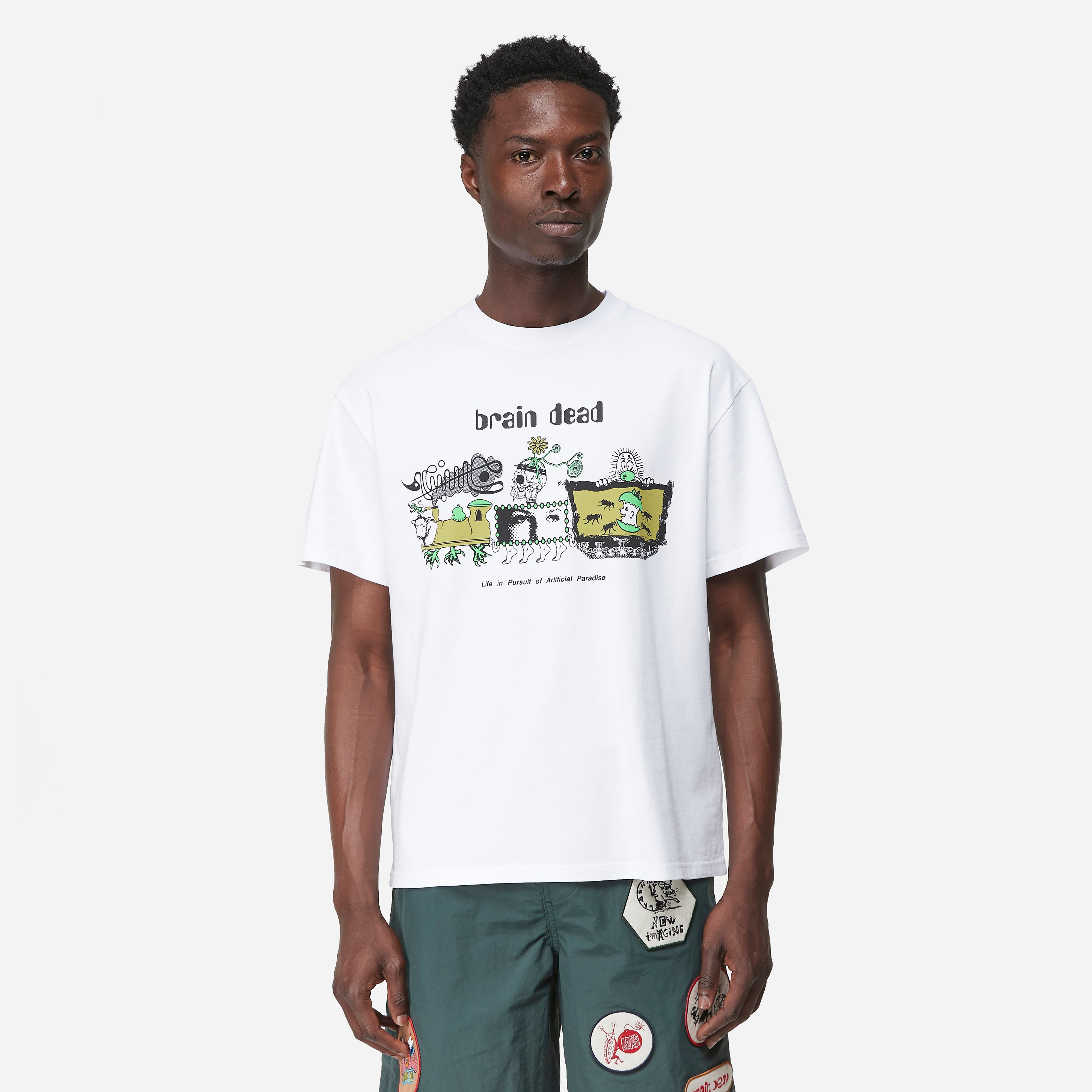 Brain Dead Artificial Paradise T-Shirt, White - Curated Menswear