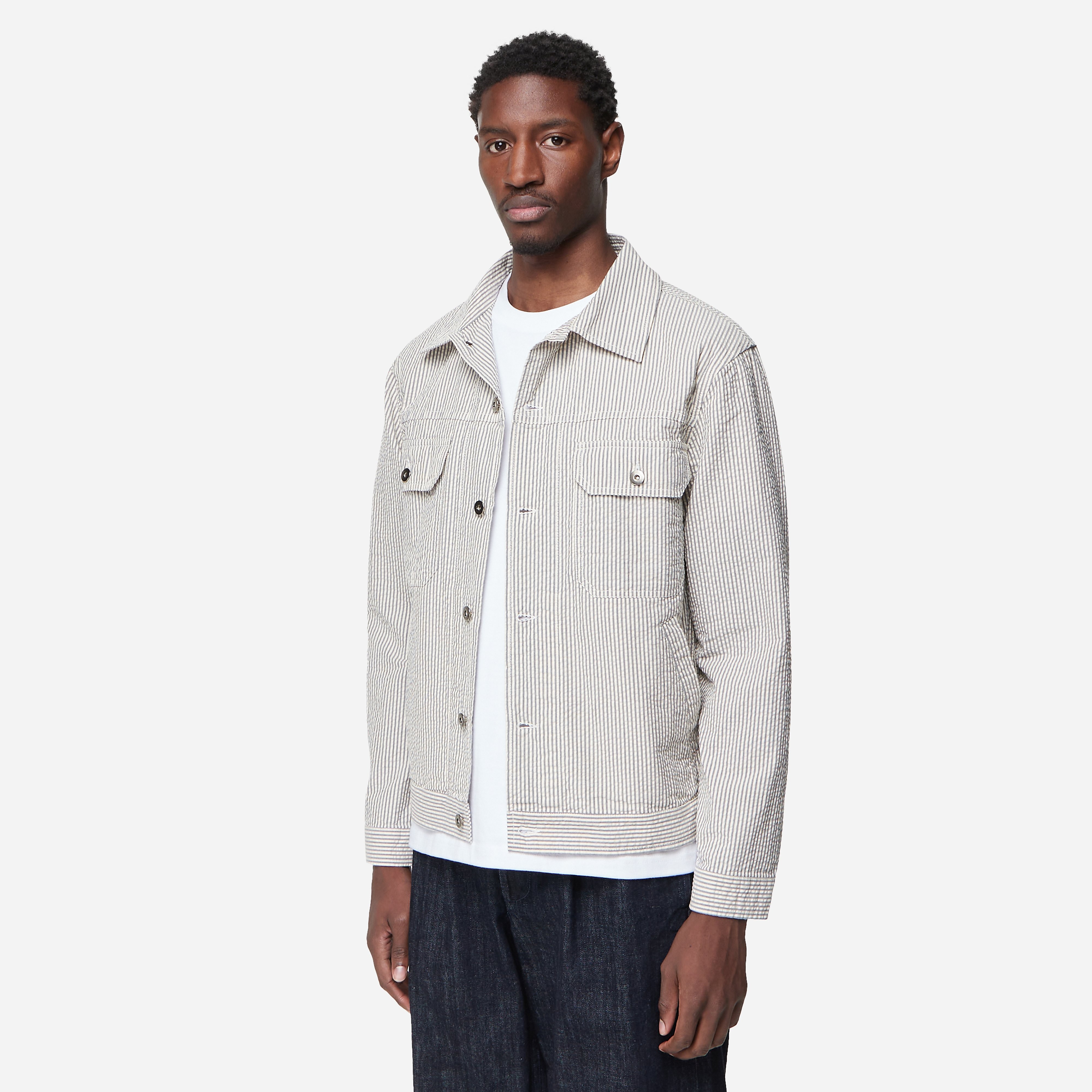 Universal Works Trucker Jacket, Grey - Curated Menswear