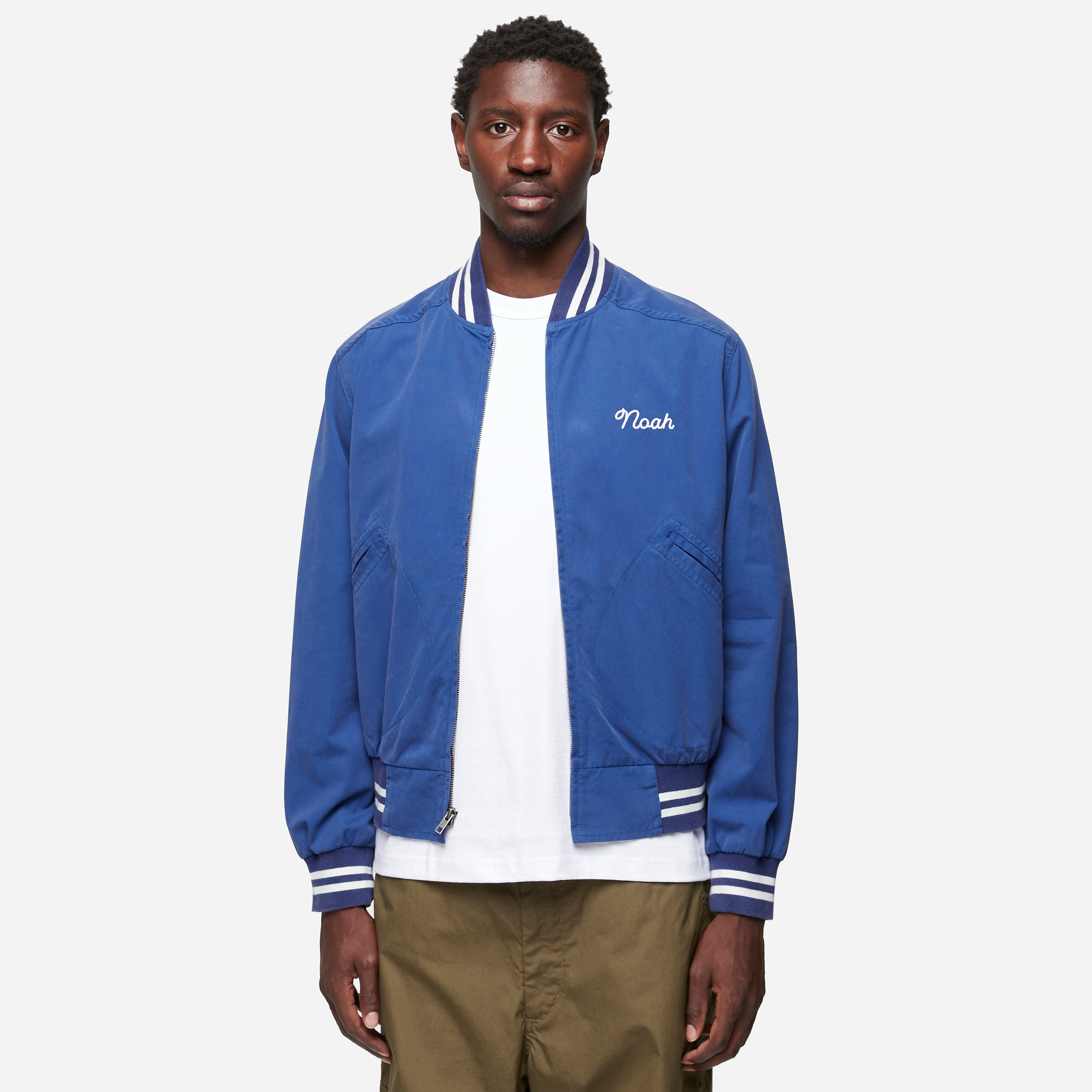 Noah Varsity Jacket, Blue - Curated Menswear