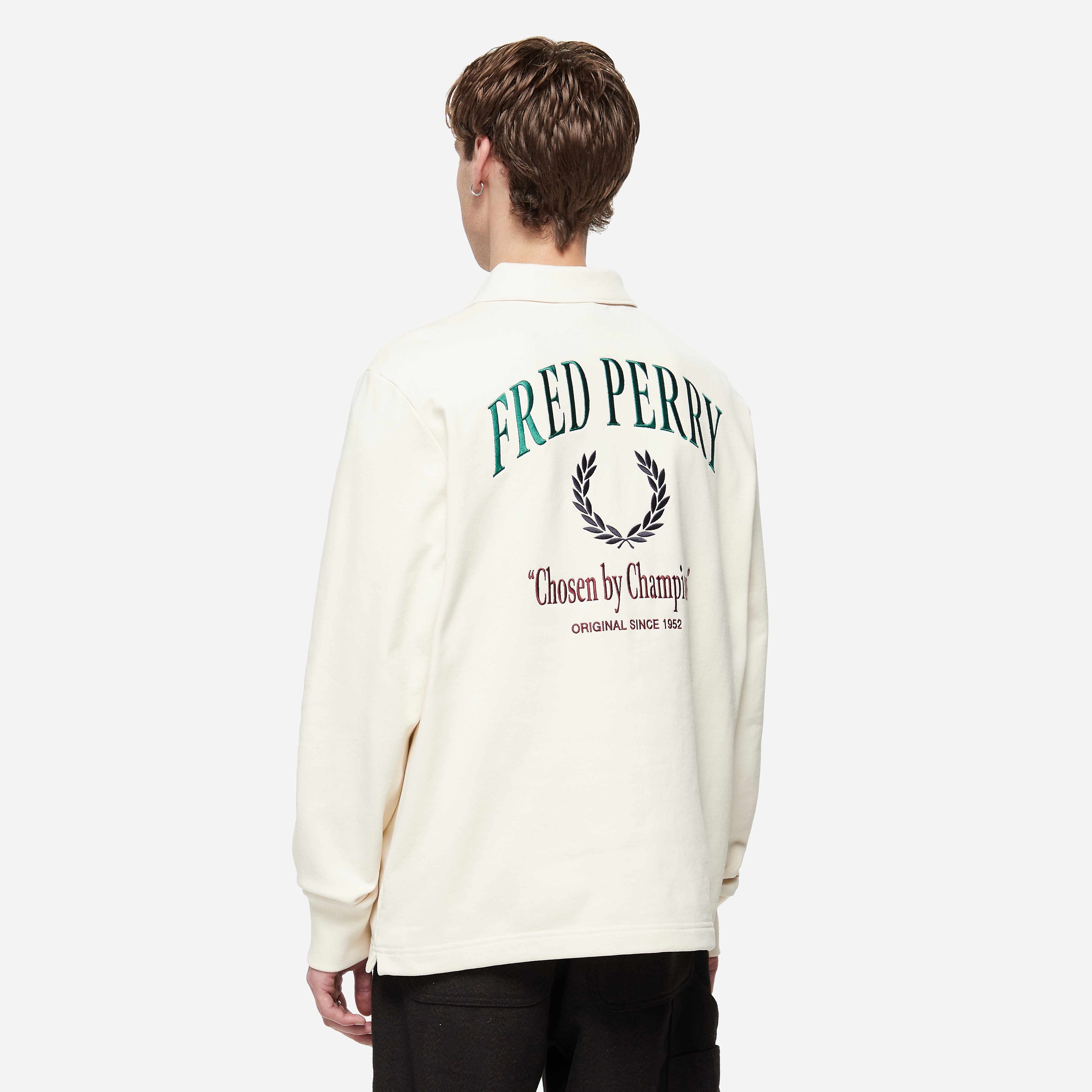 Fred Perry Jersey Zip-Through Sweatshirt - Oatmeal - Curated
