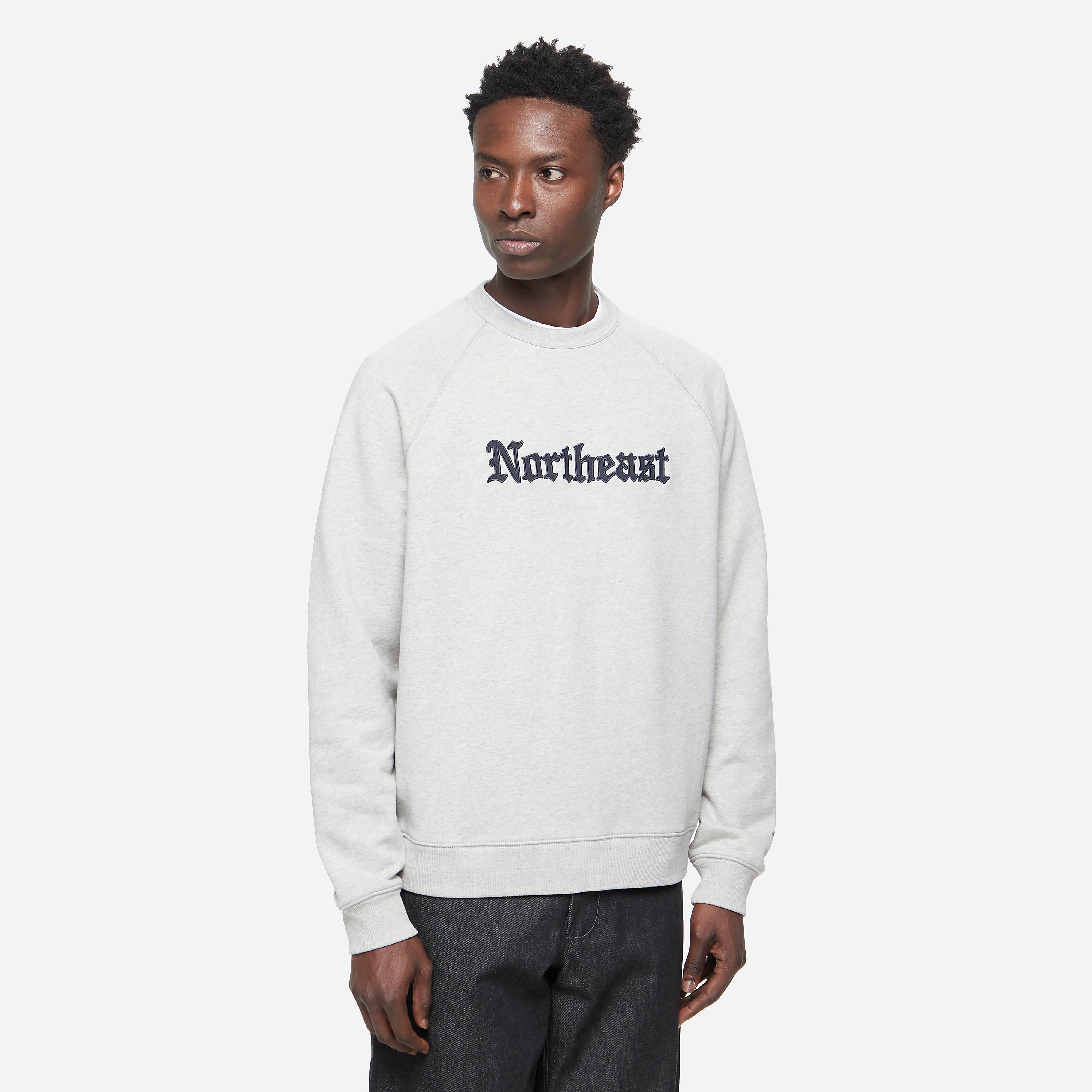 Noah x Barbour Northeast Sweatshirt, Grey - Curated Menswear