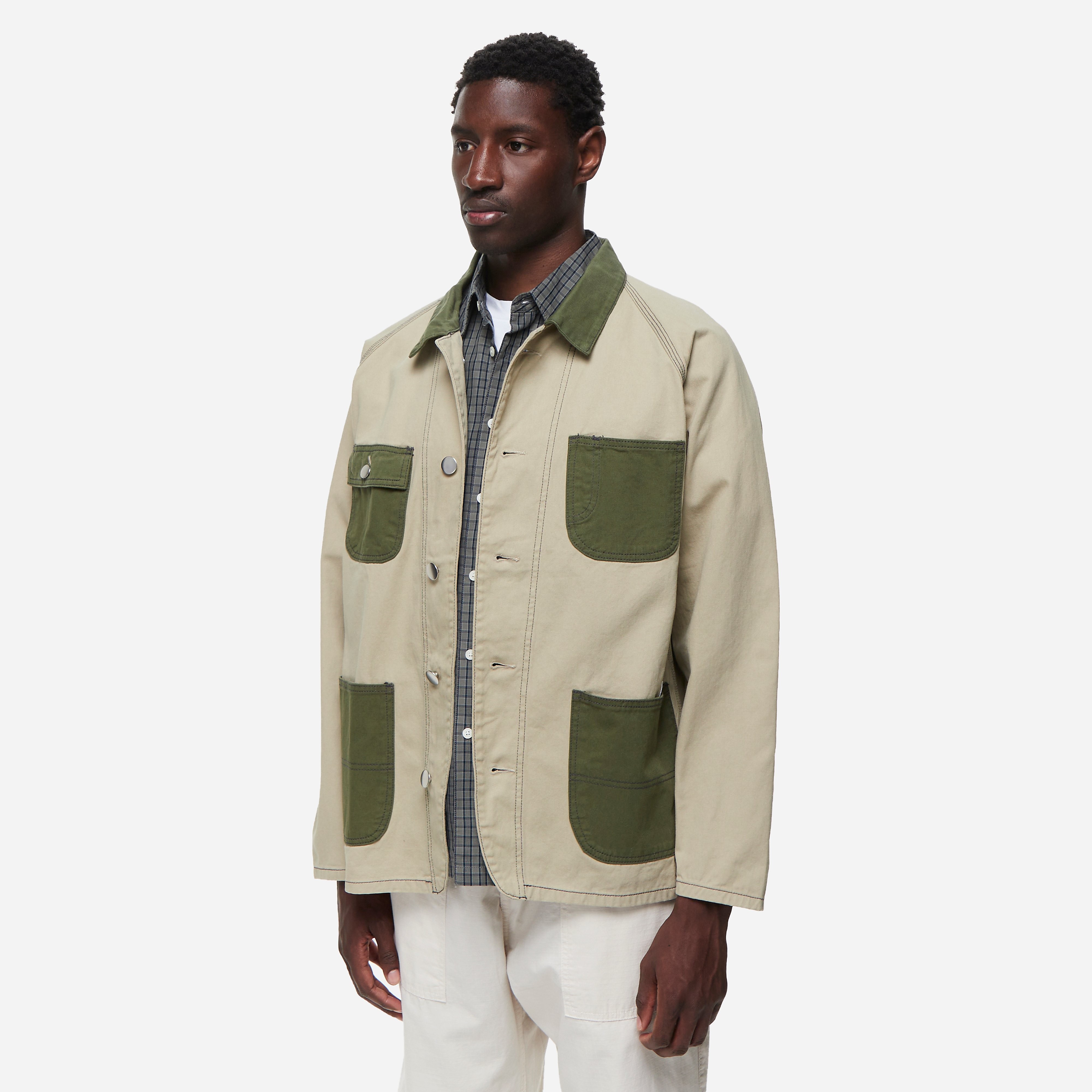 ジャケット・アウター STANDARD CALIFORNIA T/C COVERALL JACKET Service Works Coverall 2.0 Jacket, Black - Curated Menswear
