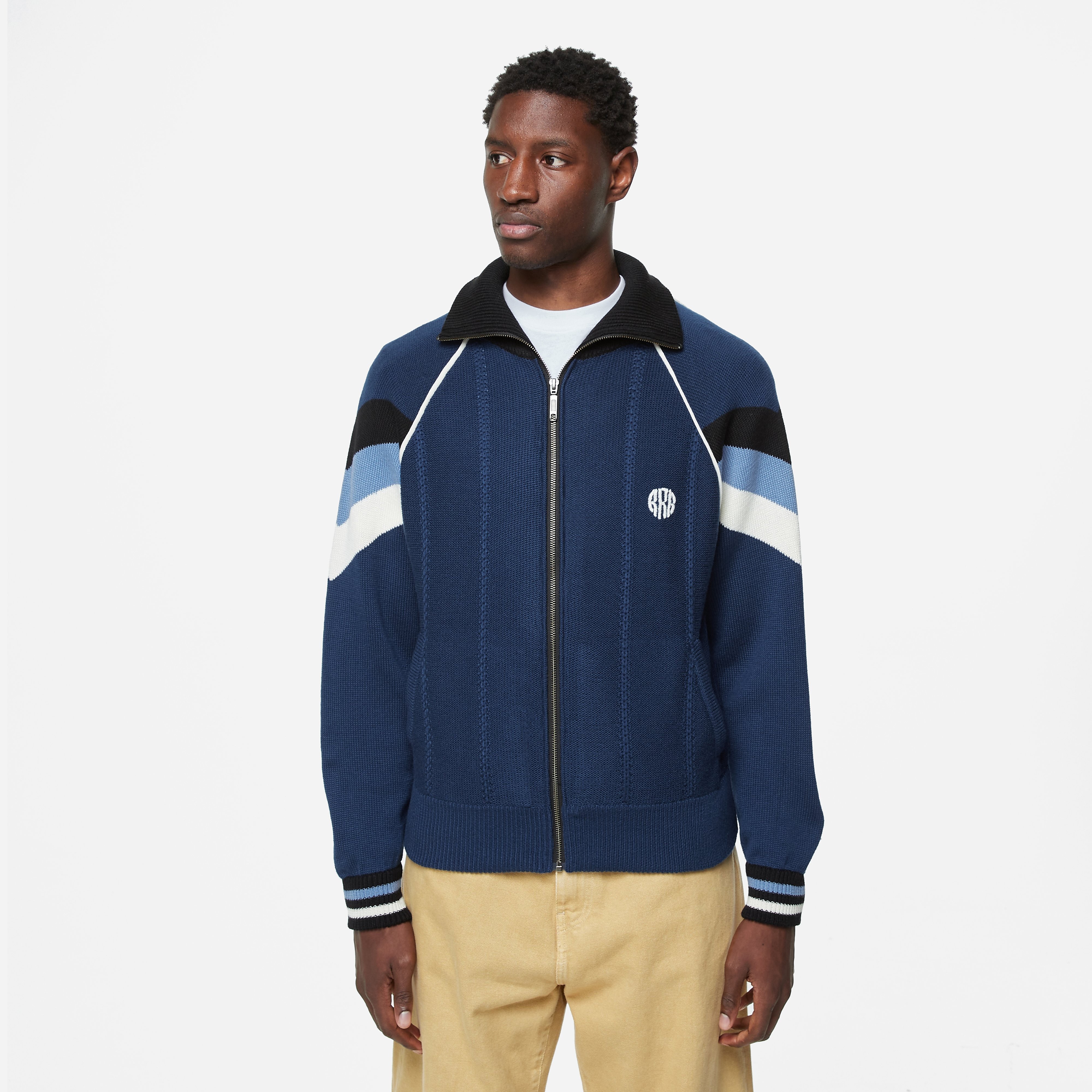RICE NINE TEN KNITTING TRACK JACKET RICE NINE TEN Knit Track Top