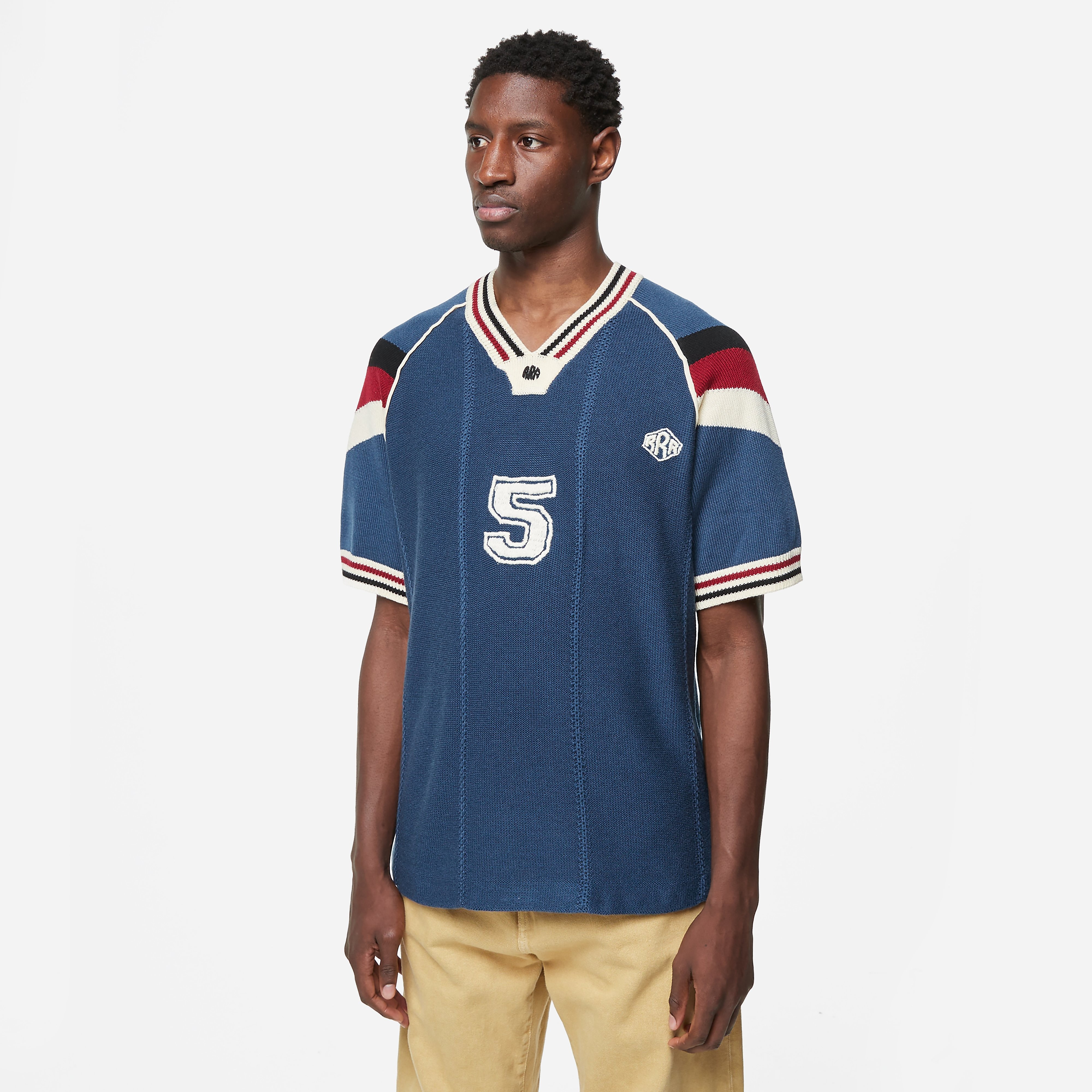 RICE NINE TEN Knit Game Jersey, Navy - Curated Menswear