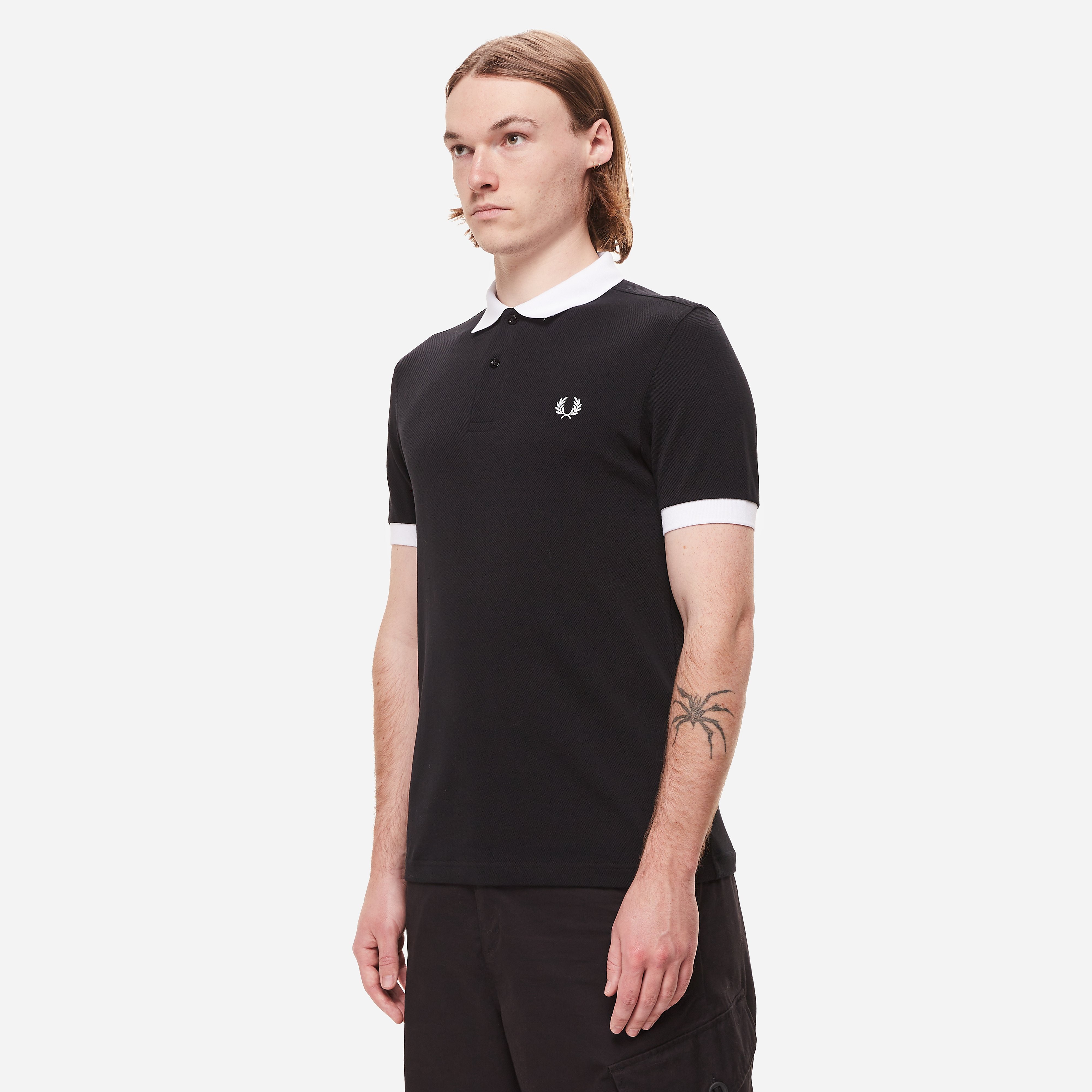 Fred Perry X Mastermind Plain Polo Shirt, Black - Curated Menswear