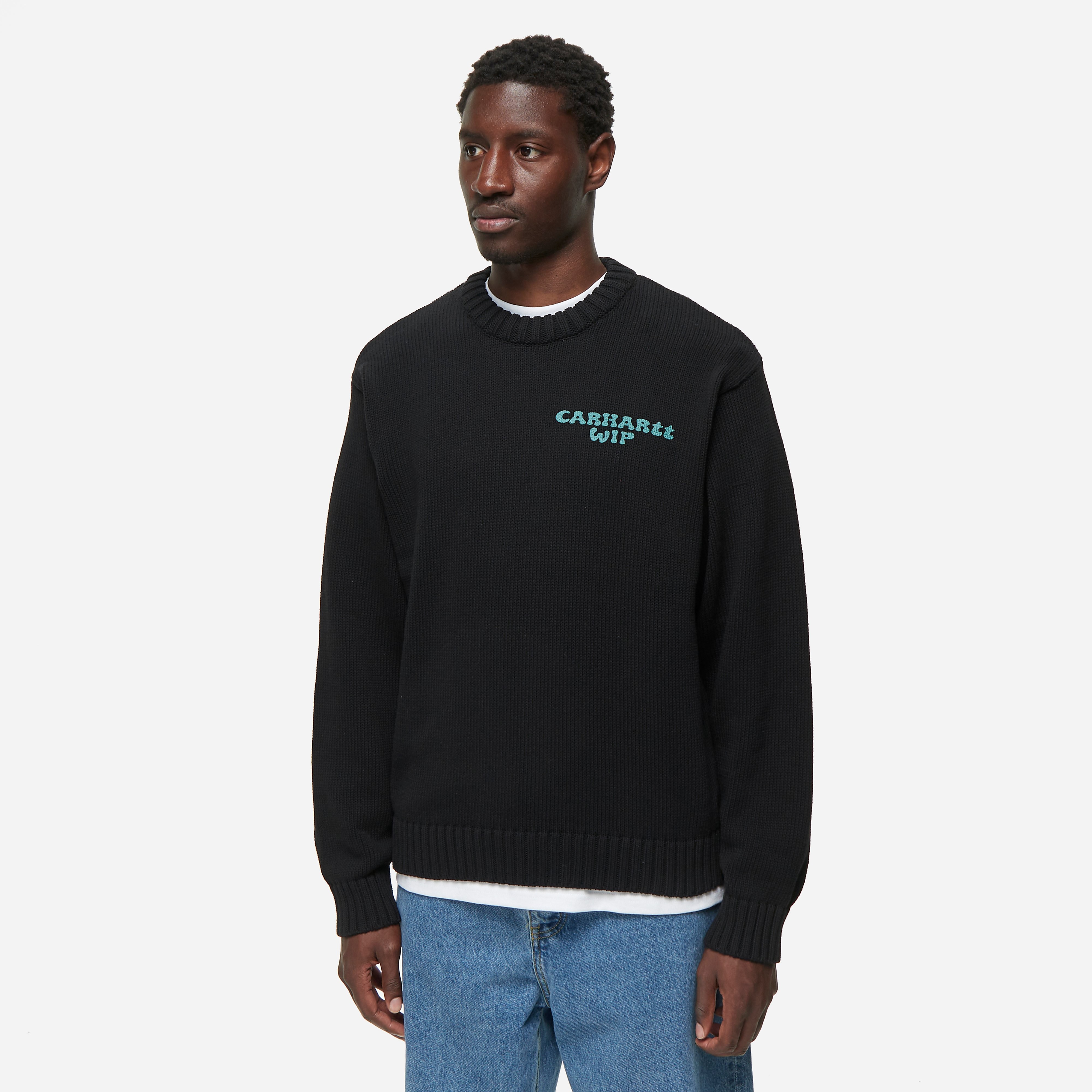 Carhartt WIP Helix Knit Sweatshirt, Black - Curated Menswear