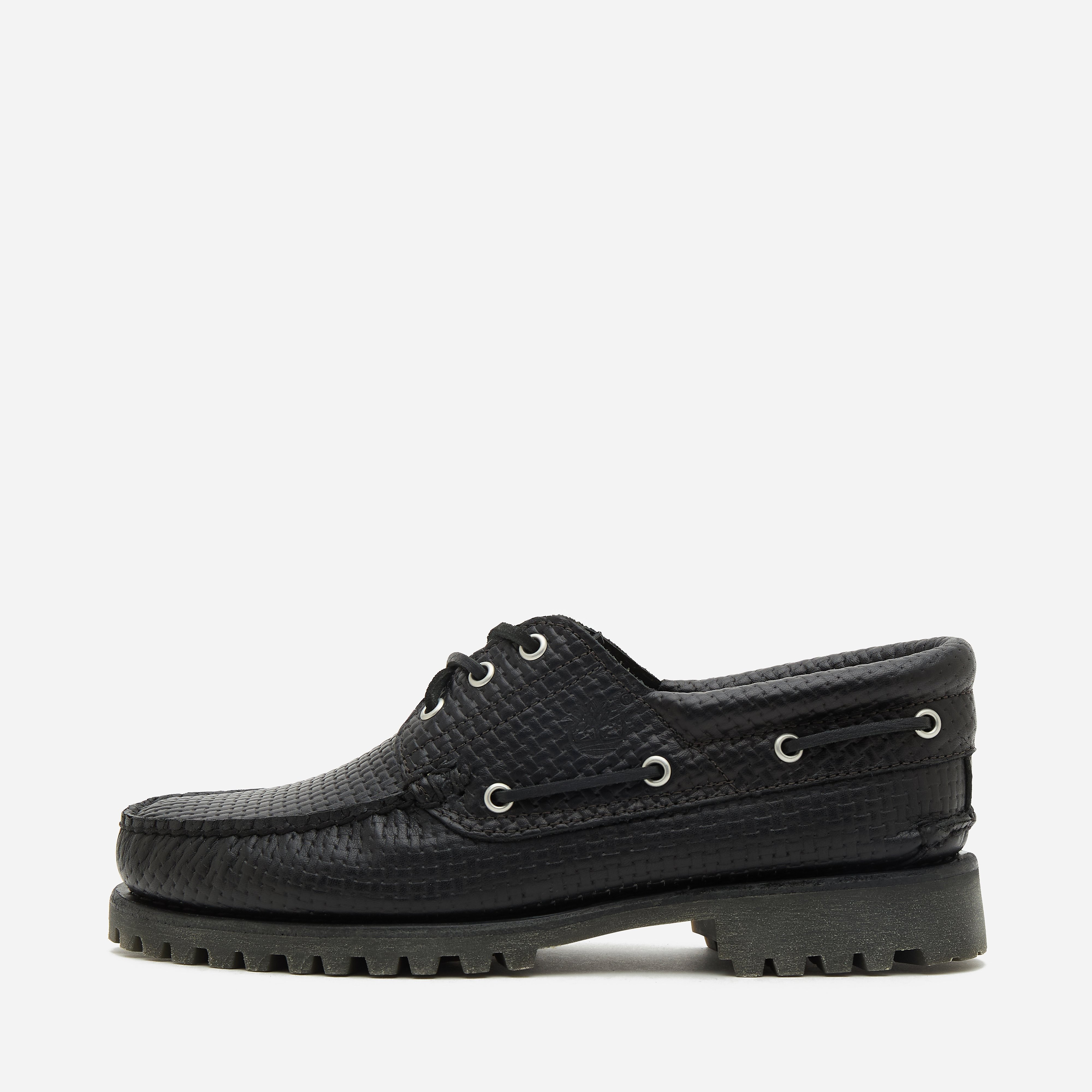 Timberland Authentic 3-Eye Lug Handsewn Boat Shoe, Black