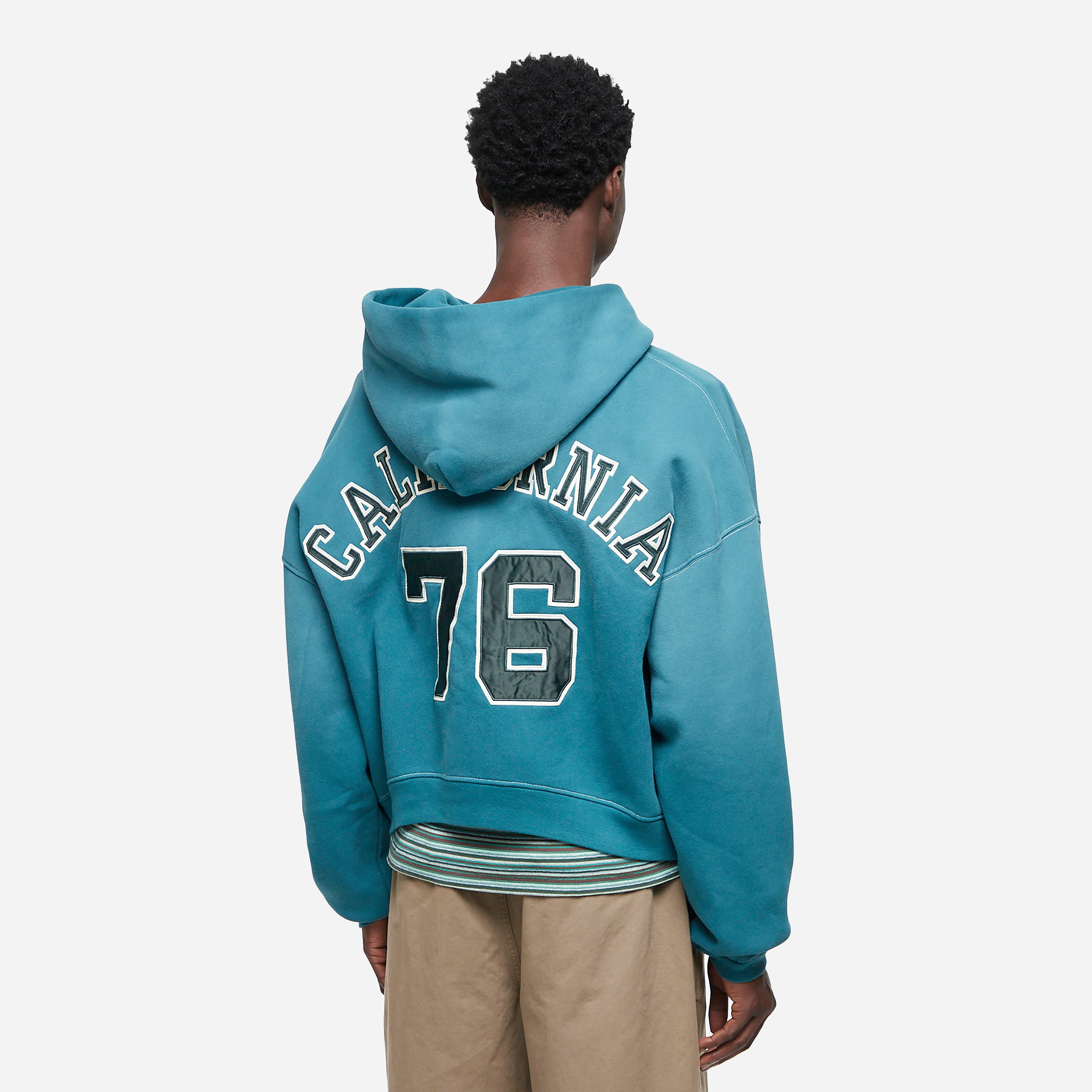 ERL Knit Letterman Hoodie, Green