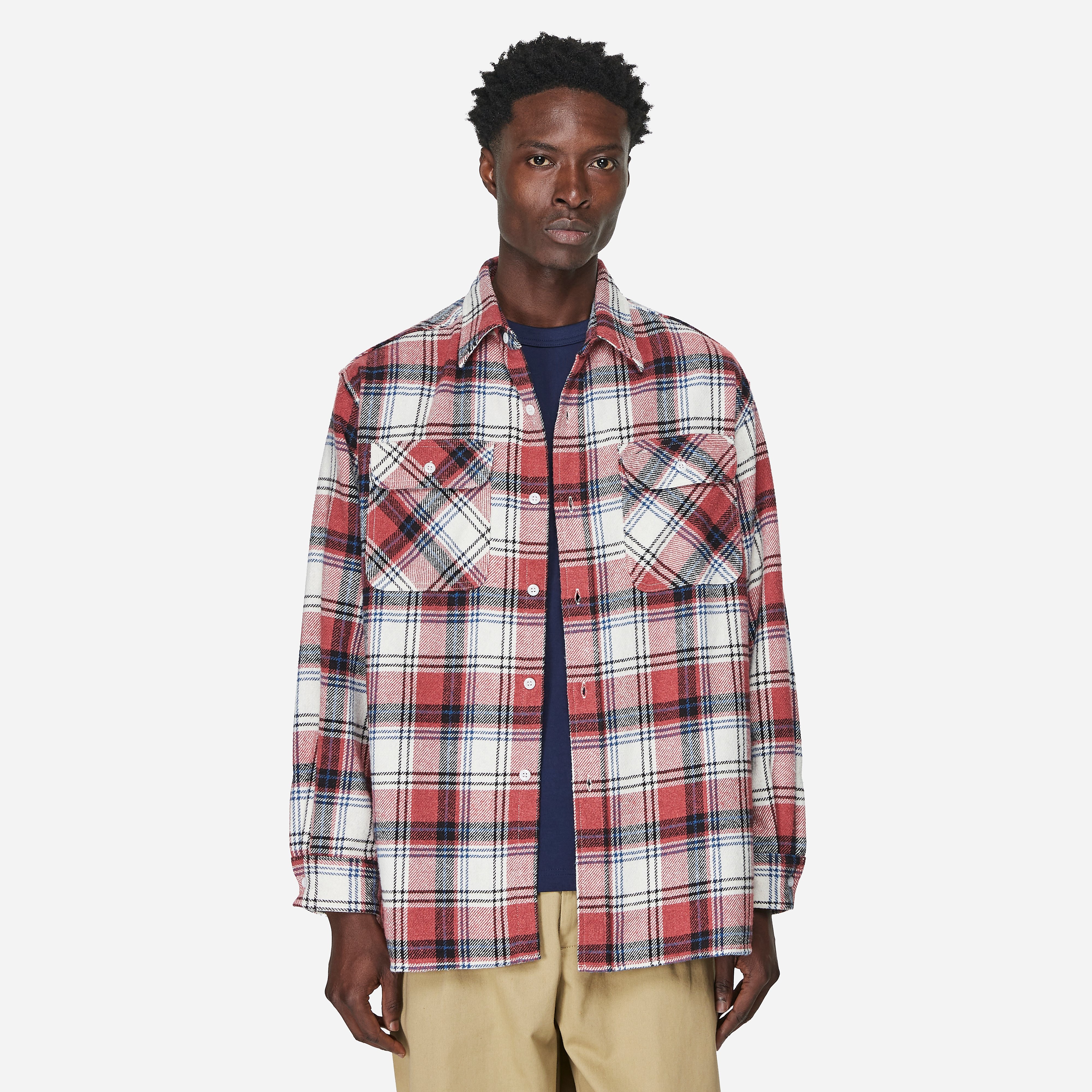 Beams Plus Work Plaid Shirt, Red