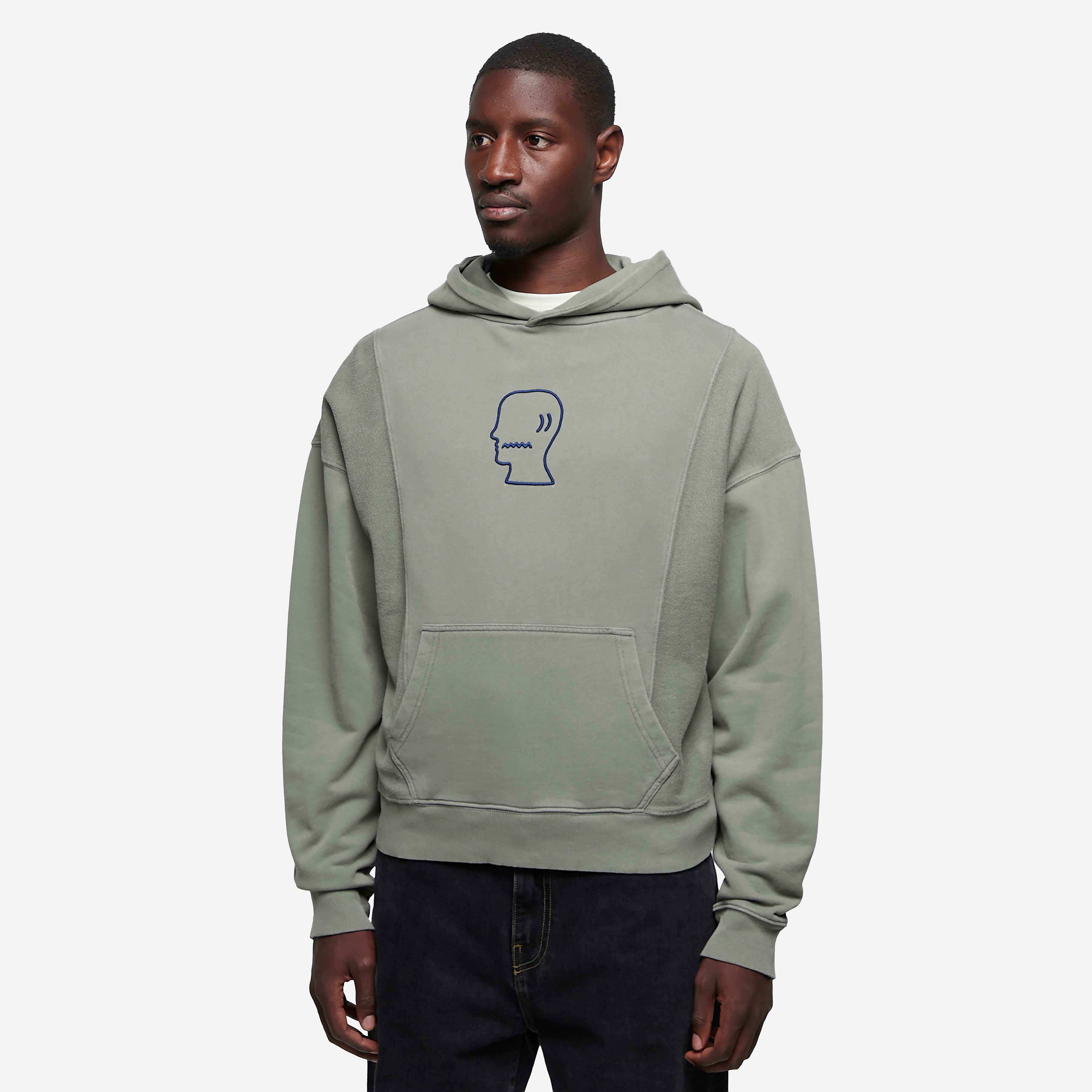 Brain Dead Mendoza Cropped Hoodie, Grey