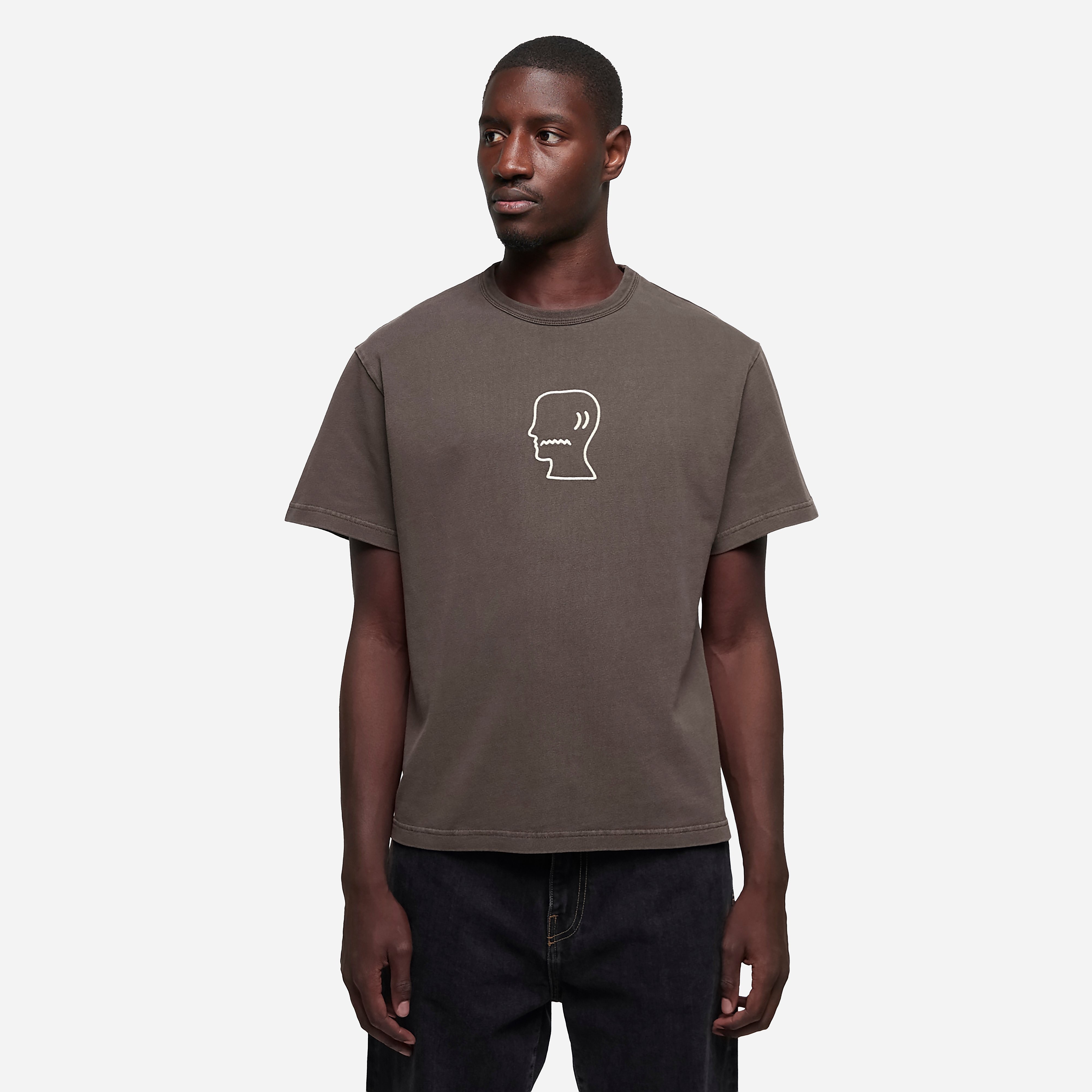 Brain Dead 3D Logohead T-Shirt, Brown