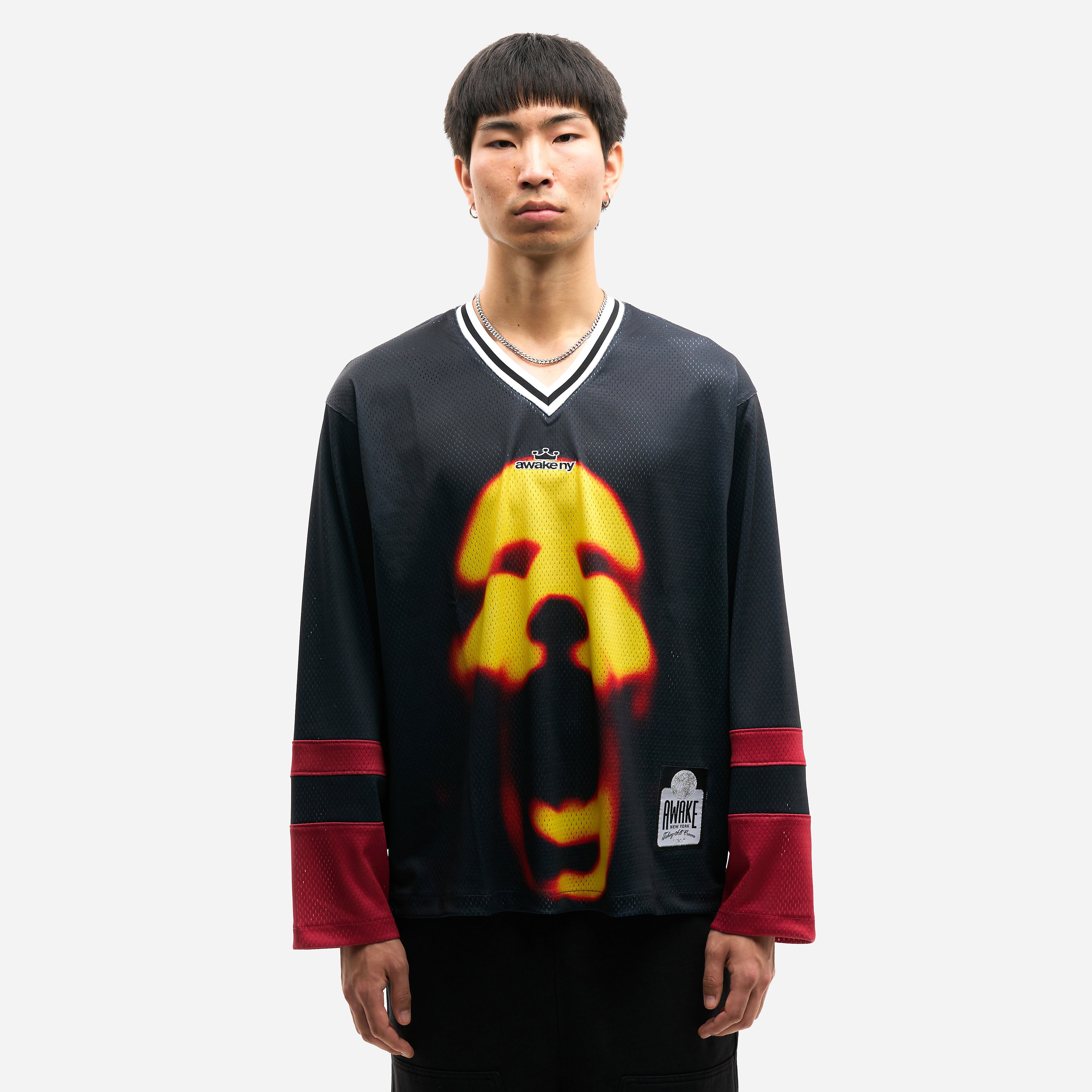 Awake NY Crown Logo Hockey Jersey, Black