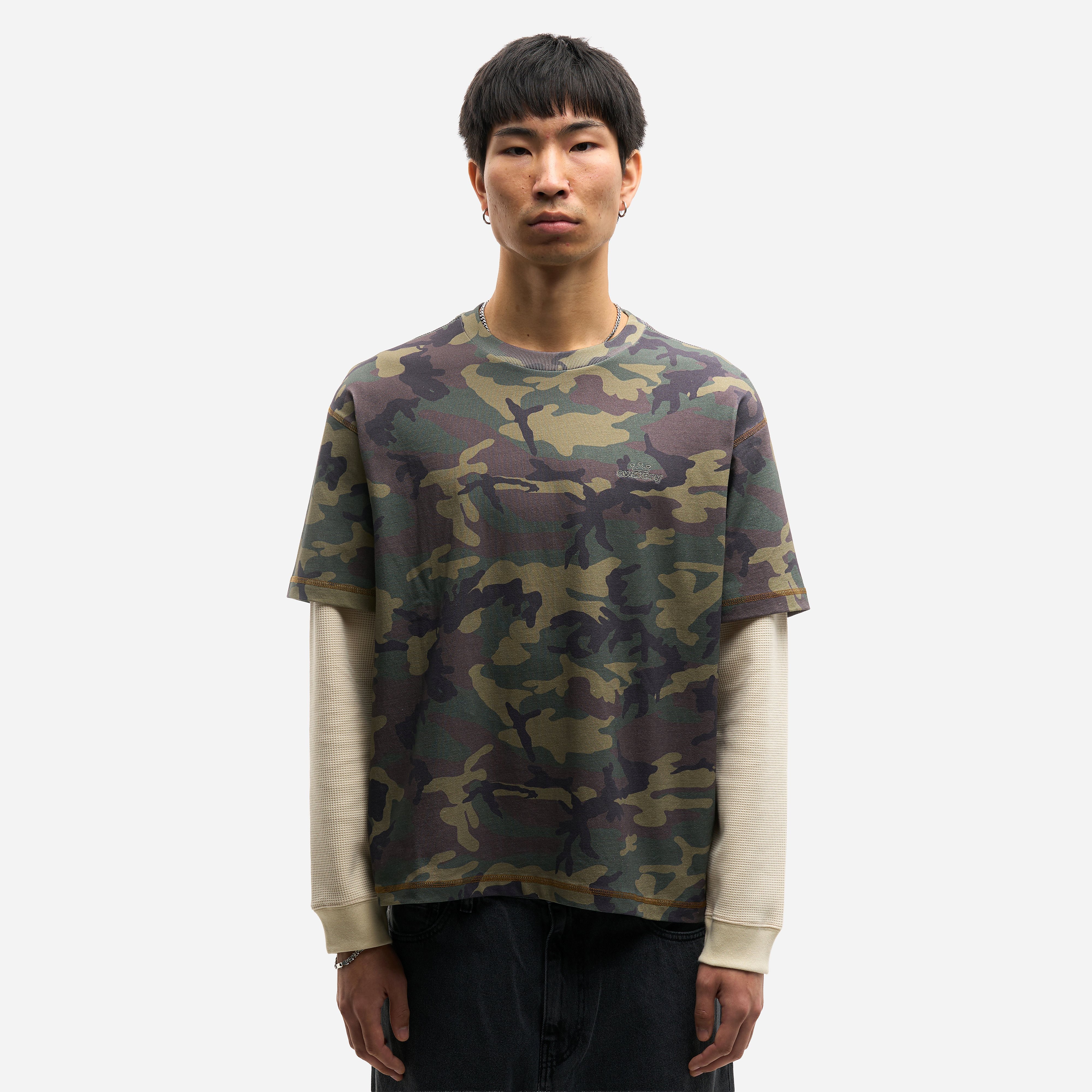 Awake NY Waffle LS Shirt, Green
