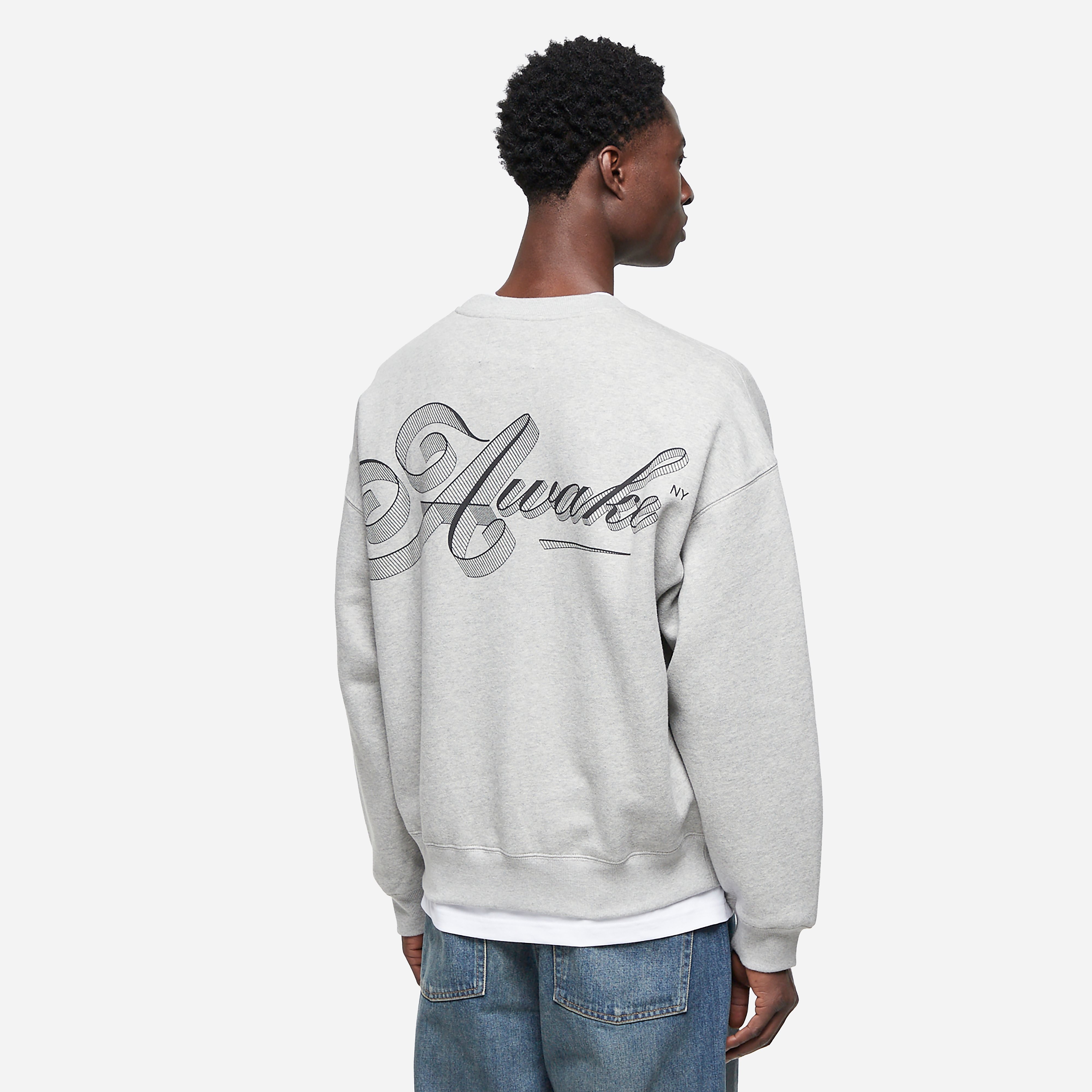 Awake NY Script Logo Sweatshirt, Grey