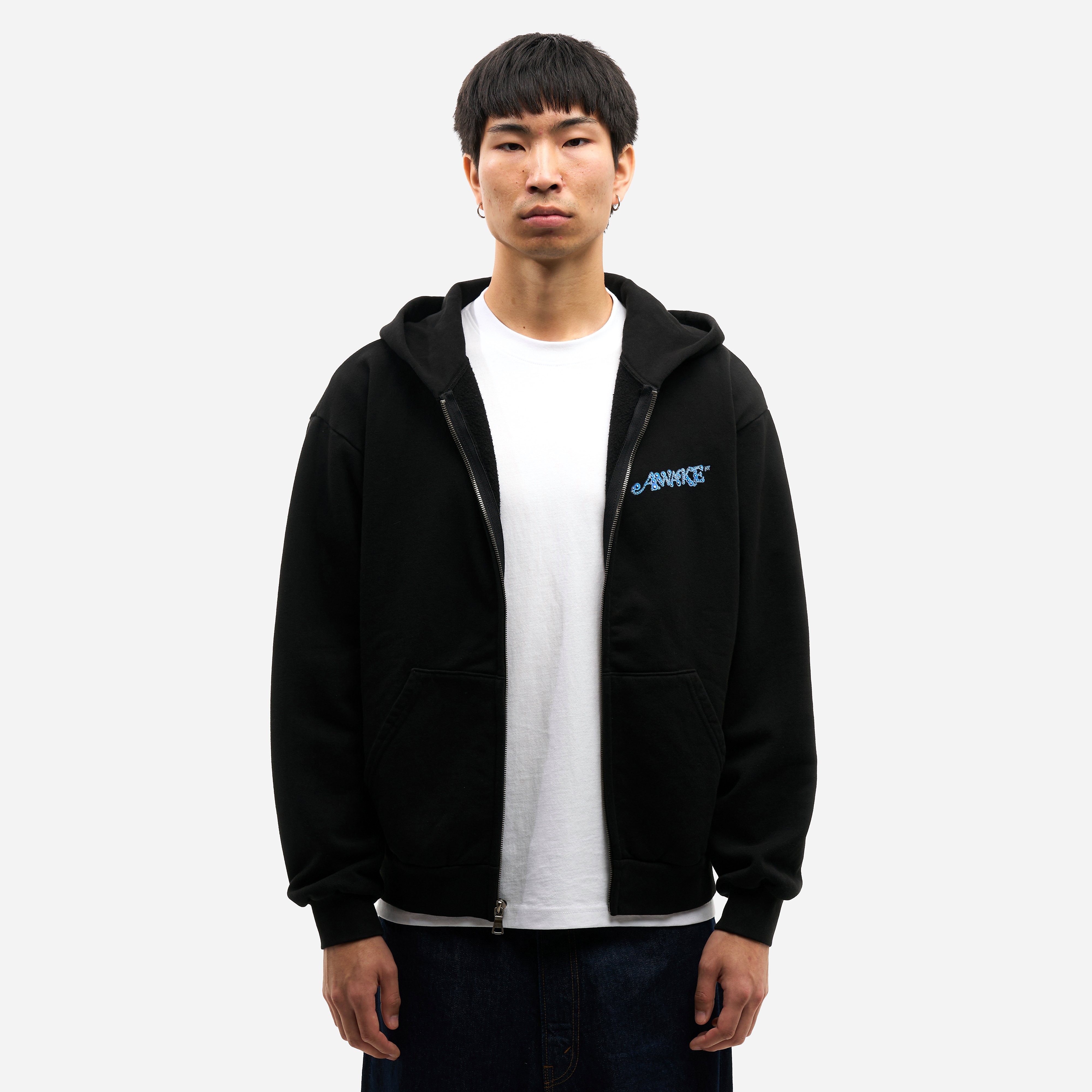 Awake NY Puppy Zip Up Hoodie, Black