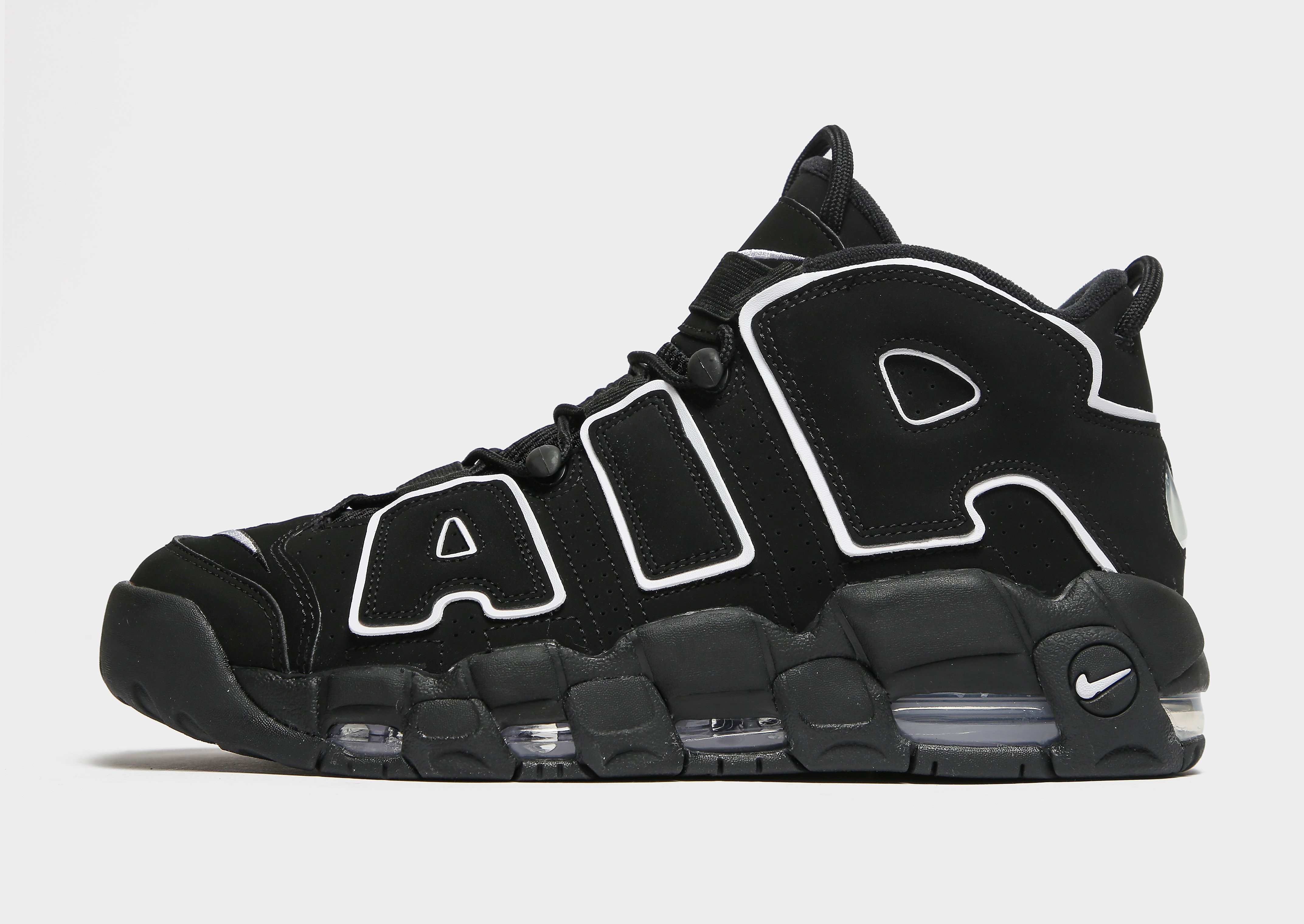 Nike Air Uptempo - Black/Black/White - Mens, Black/Black/White