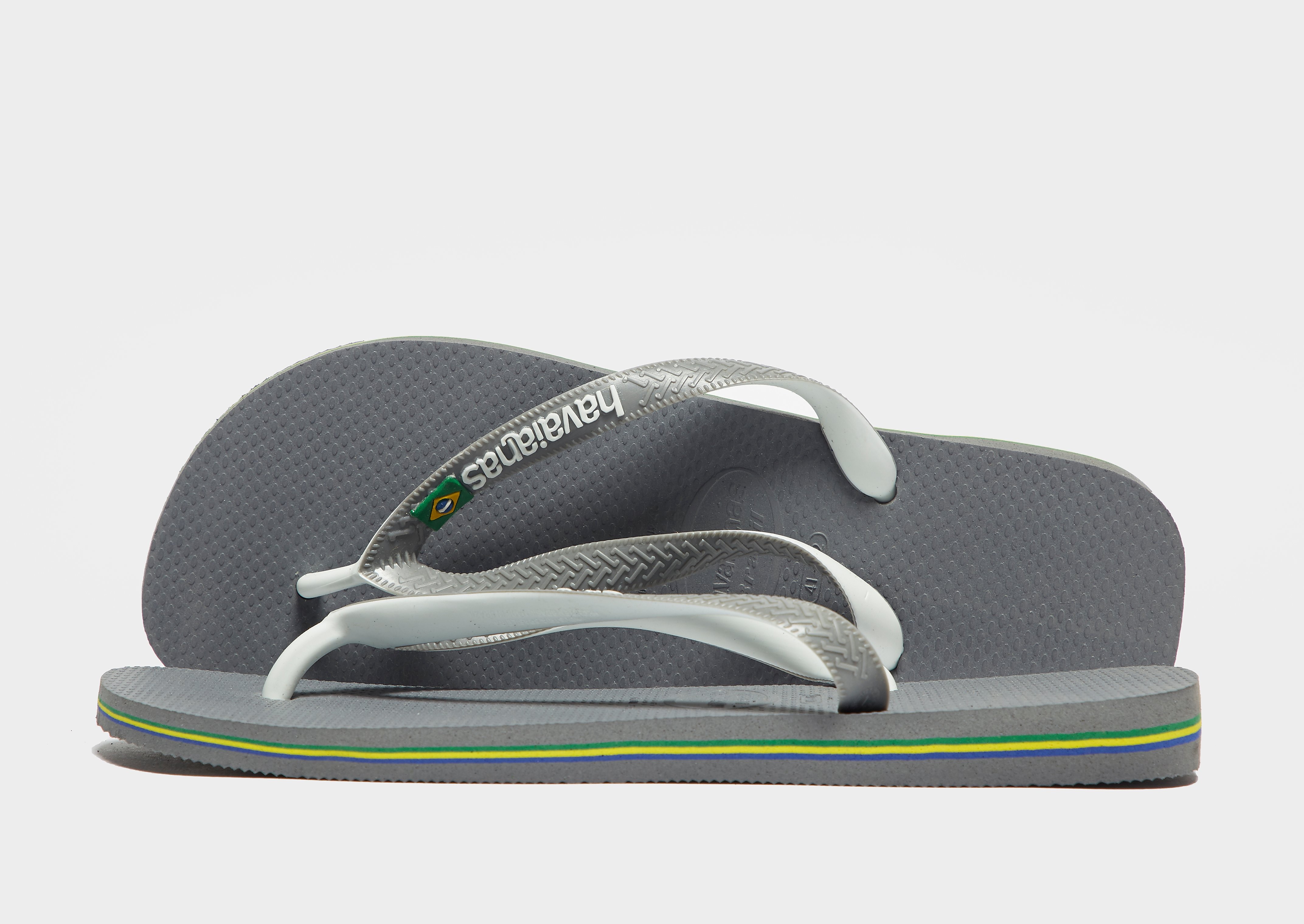 

Havaianas Brazil Mix Flip Flops - Grey/White - Mens, Grey/White