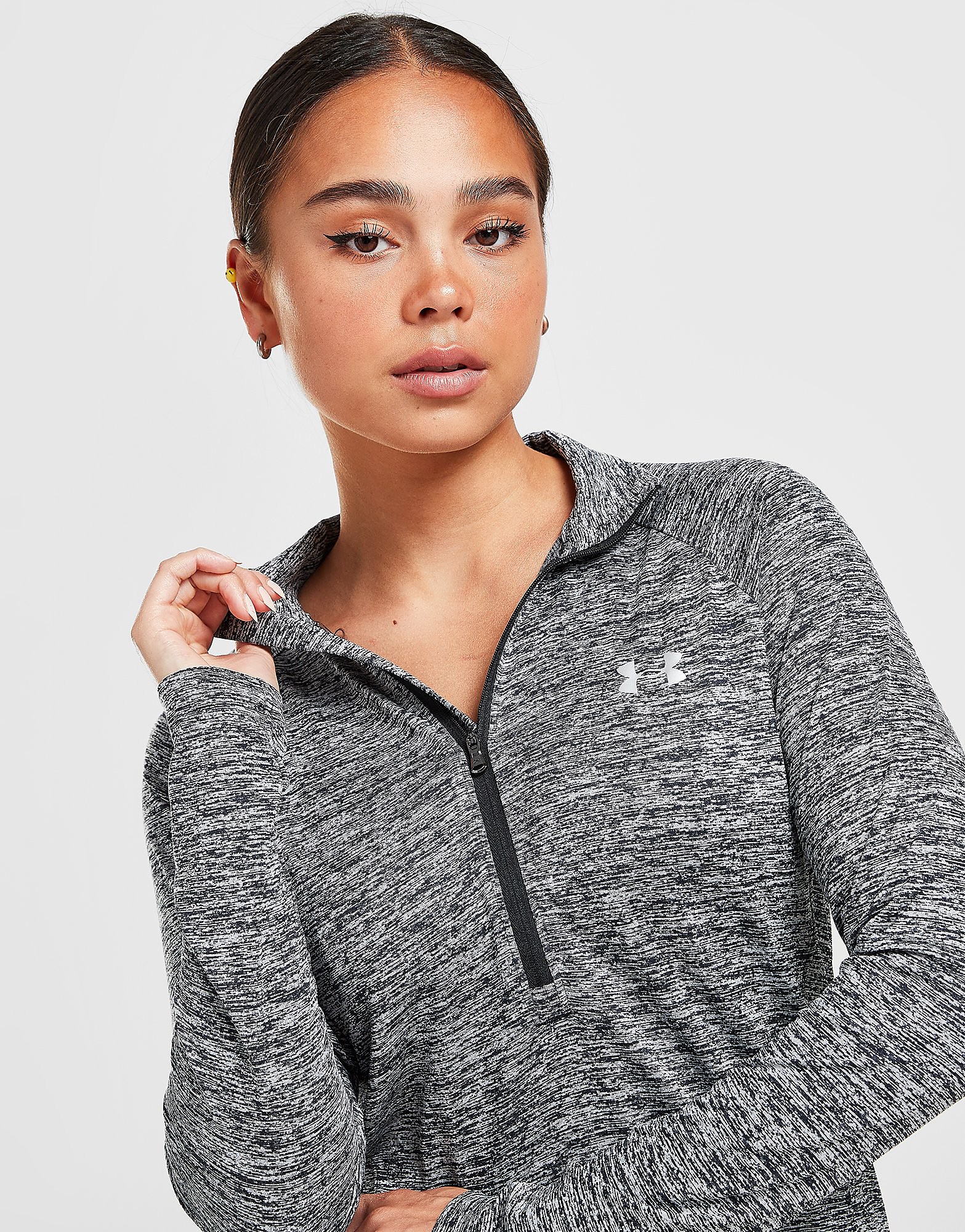 

Under Armour Tech 1/2 Zip Top - Black/Grey - Womens, Black/Grey