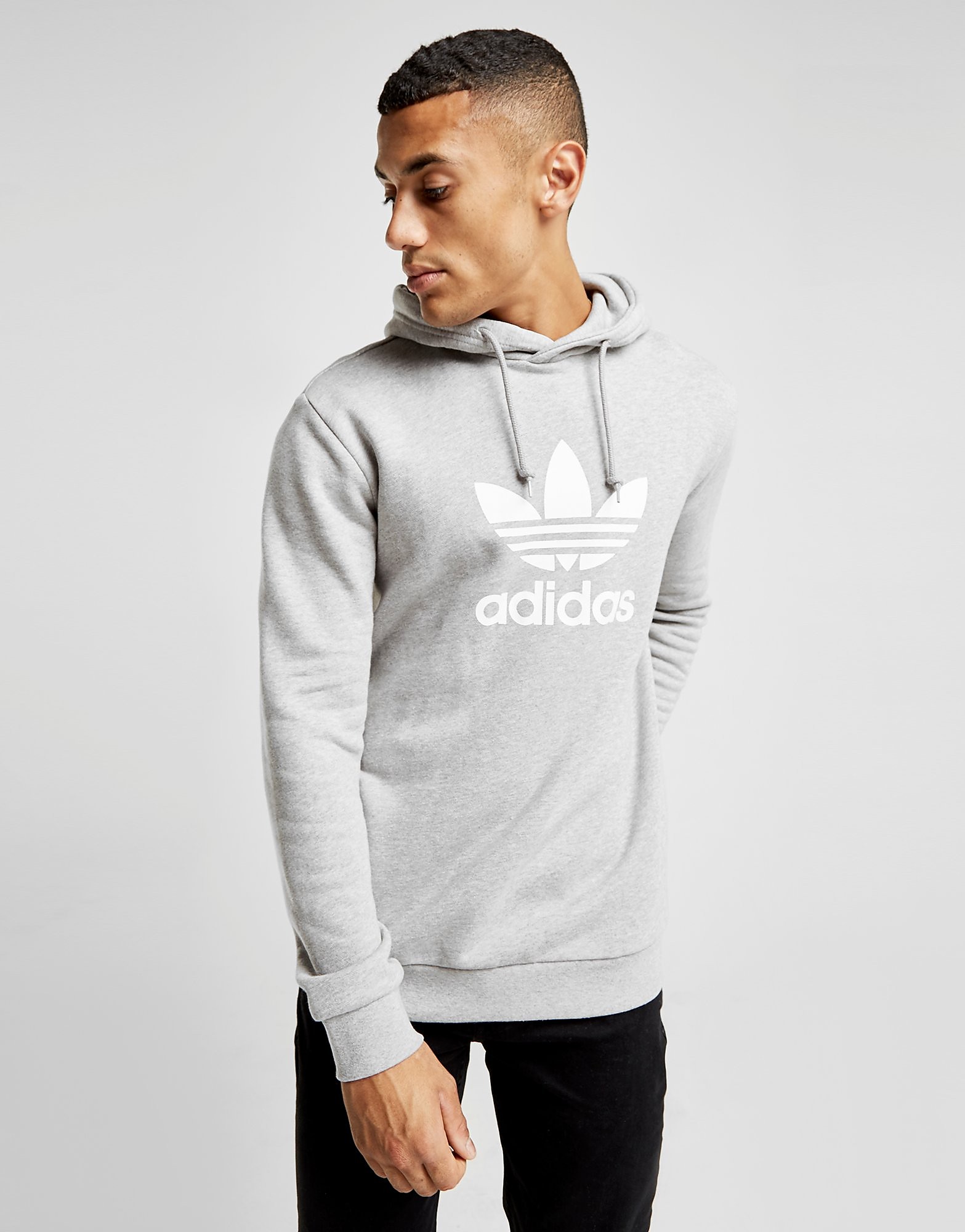 Adidas Originals Trefoil State Overhead Hoodie Heren Grijs adidas originals kopen in de aanbieding