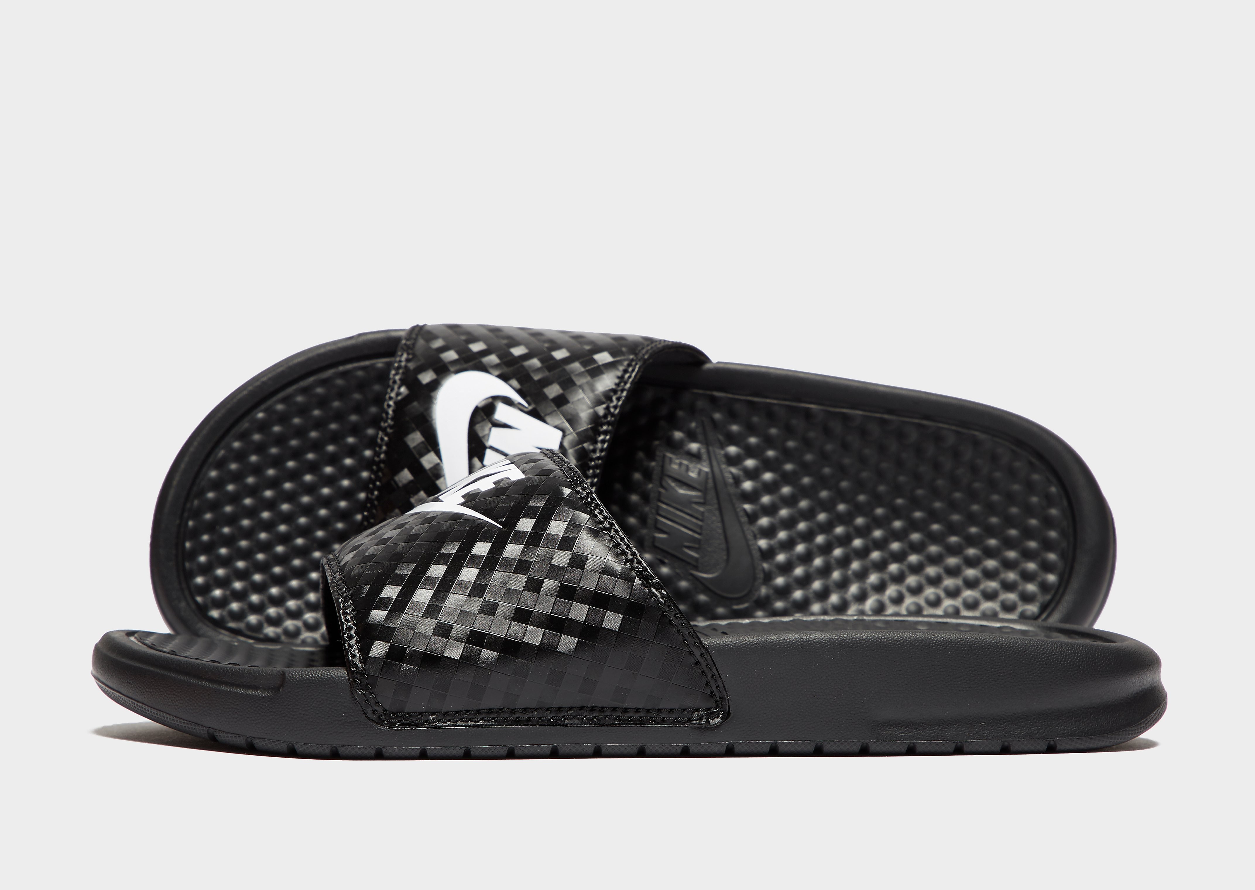 

Nike Benassi Just Do It Slides Women's - Black/White, Black/White