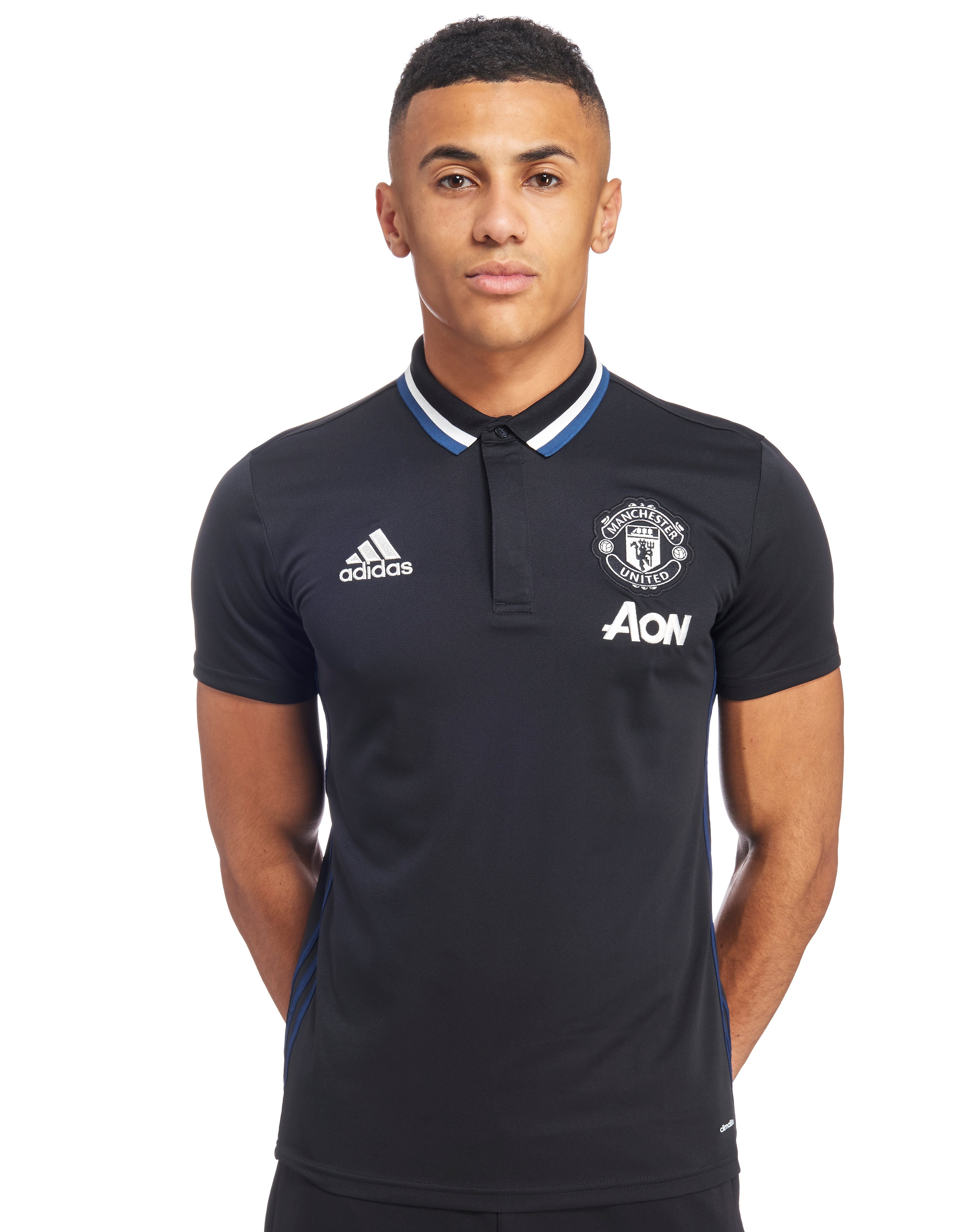 Adidas Manchester United Fc Training Polo Shirt Junior Black Mens Sports King Store