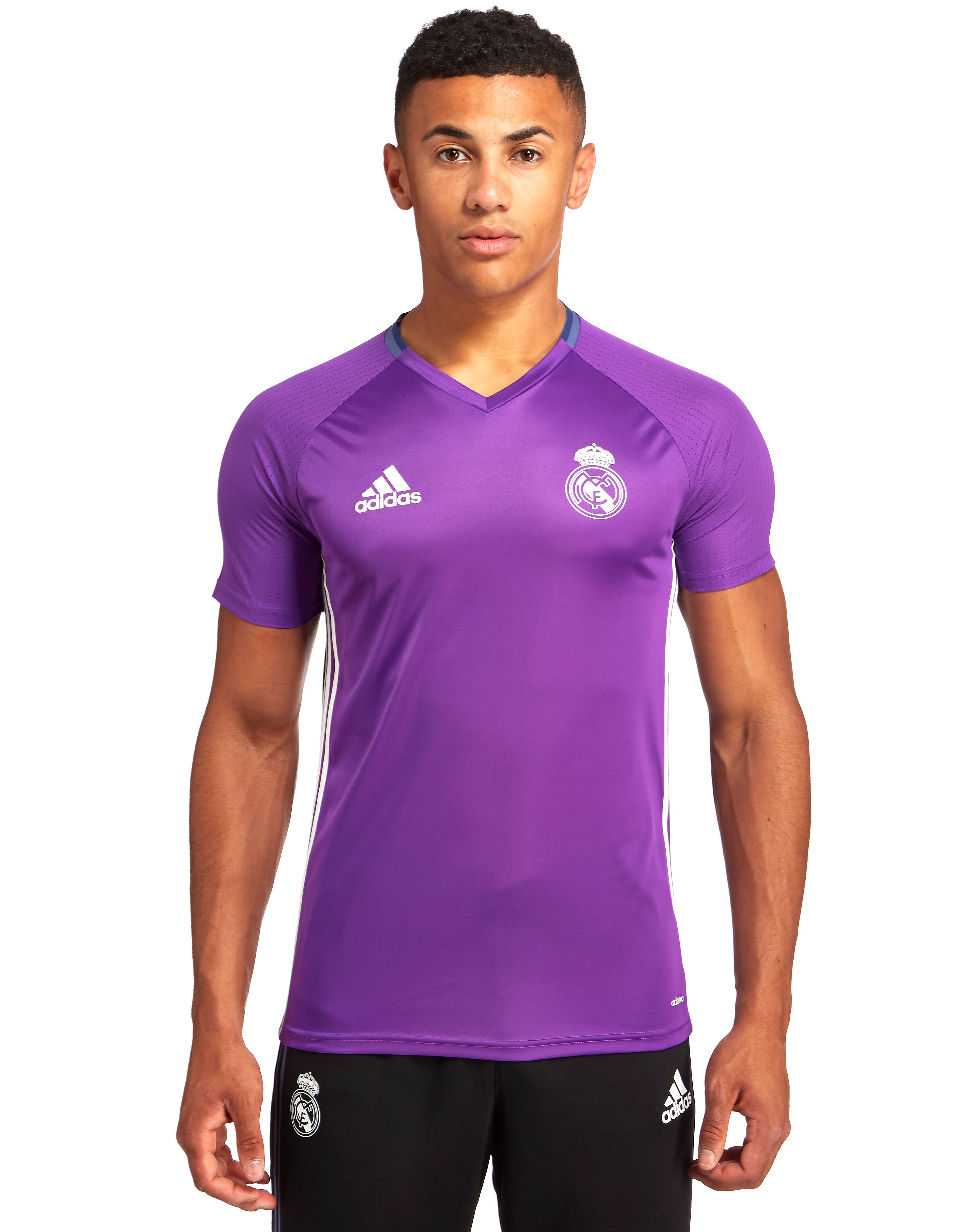 Adidas Real Madrid 2016 Training Shirt Purple Mens Sports