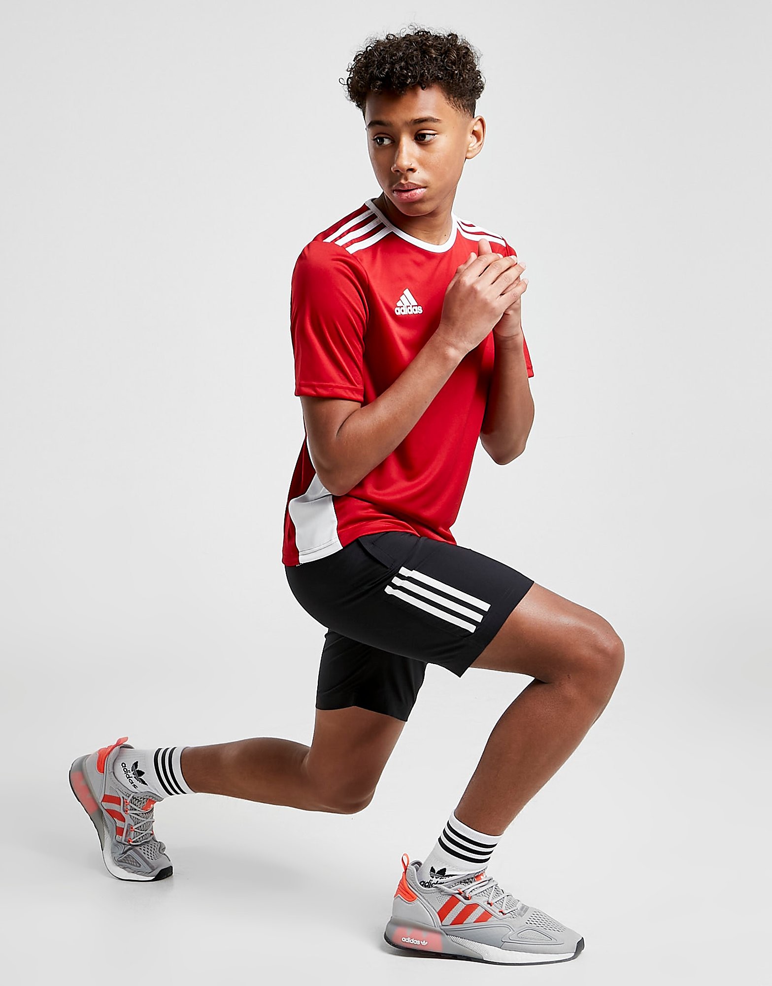 

adidas Entrada T-Shirt Junior - Red/White - Kids, Red/White