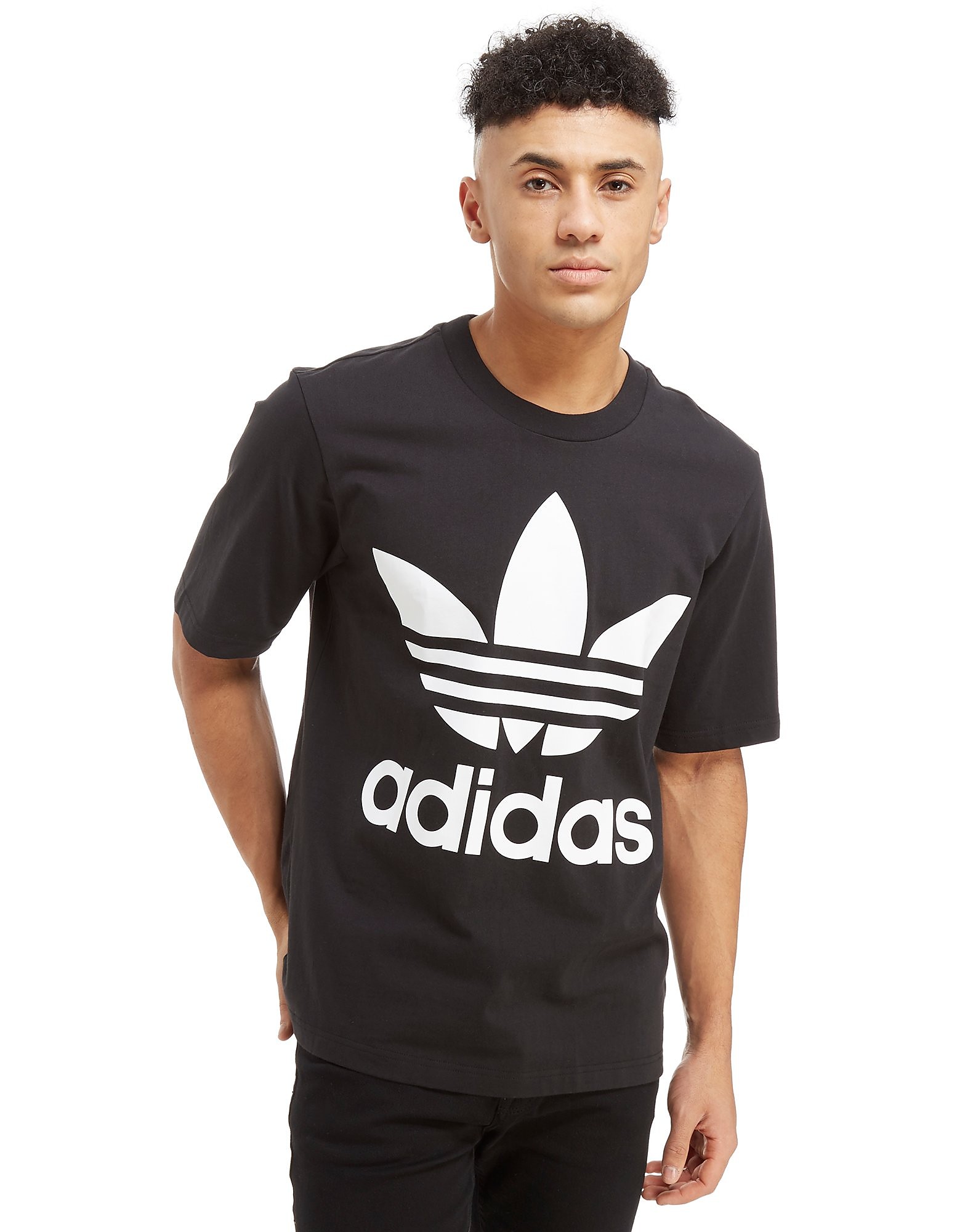 

adidas Originals Trefoil Oversized T-Shirt - Black/White - Mens, Black/White