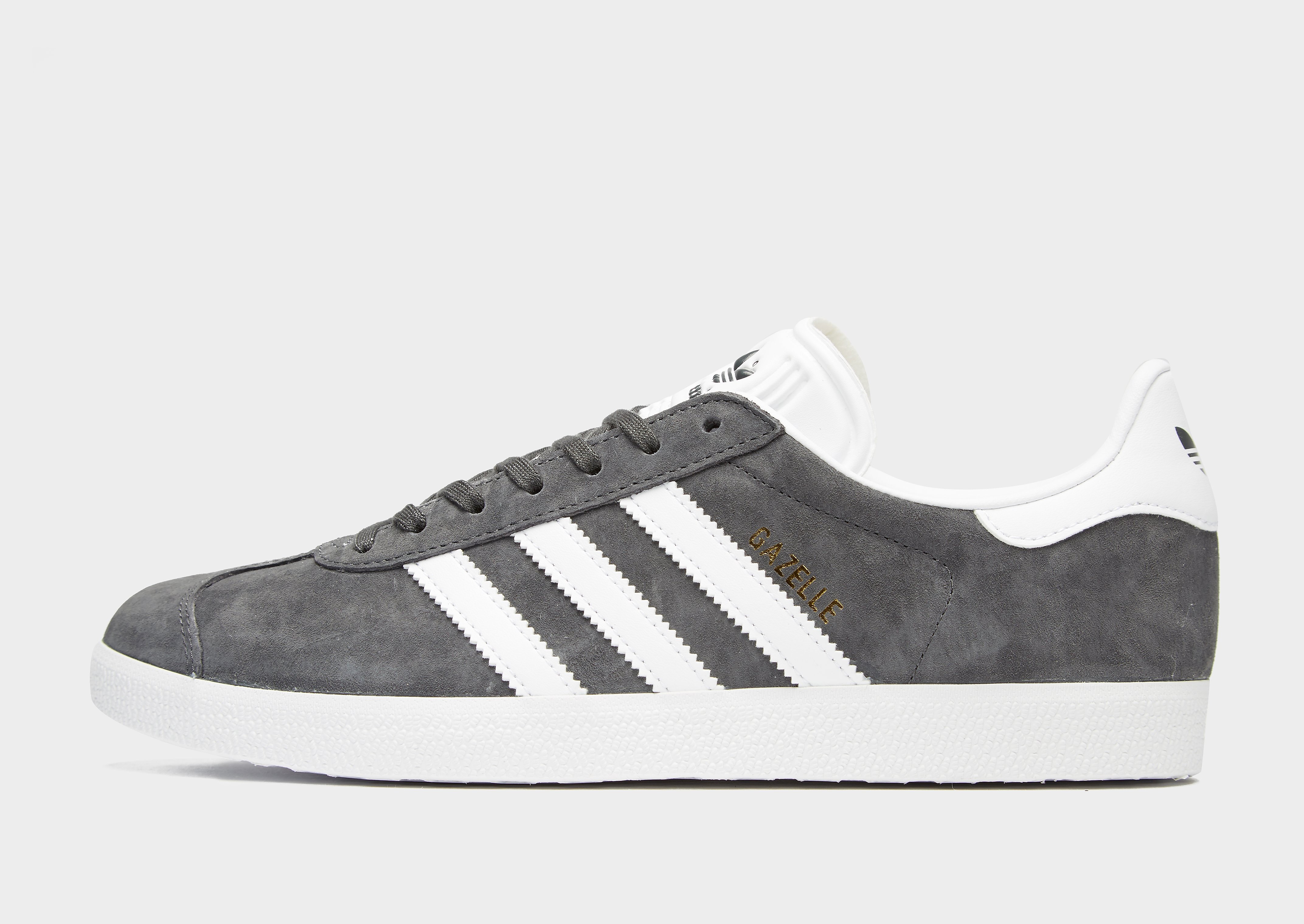 

adidas Originals Gazelle - Dark Grey Heather / White / Gold Metallic/White - Womens, Dark Grey Heather / White / Gold Metallic/White