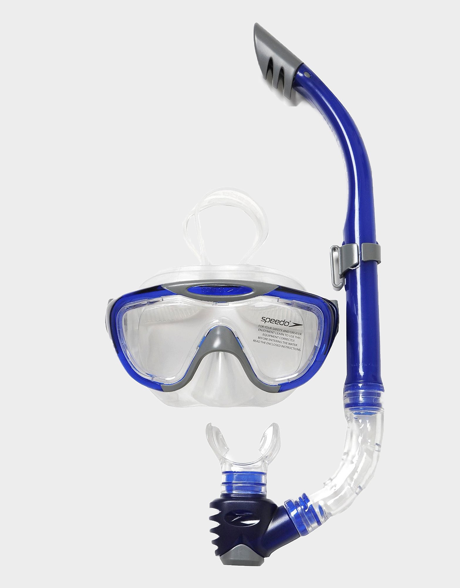 Speedo Glide Mask and Snorkel Set - Grey/Blue - Womens, Grey/Blue