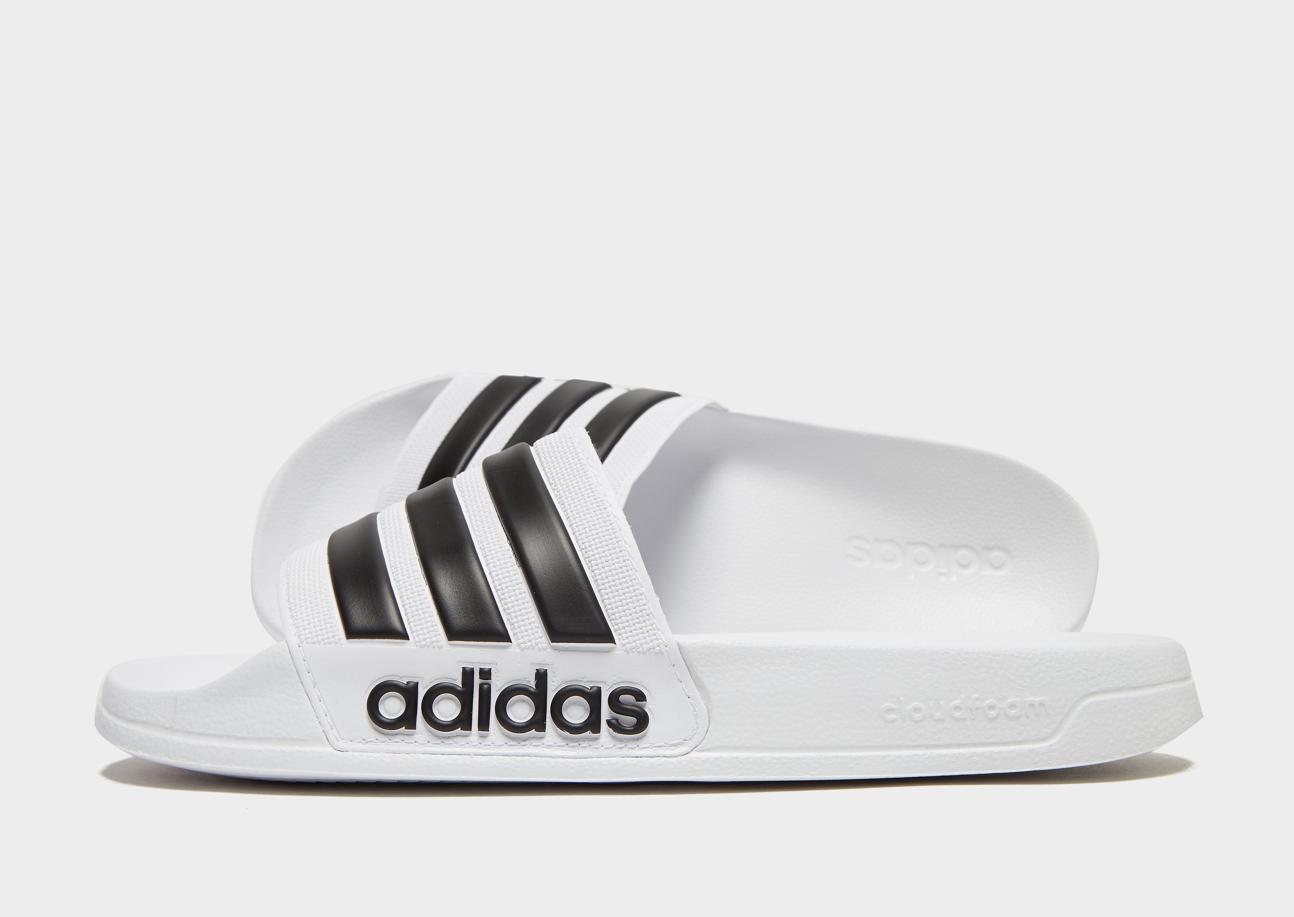 

adidas Cloudfoam Adilette Slides - White - Womens, White