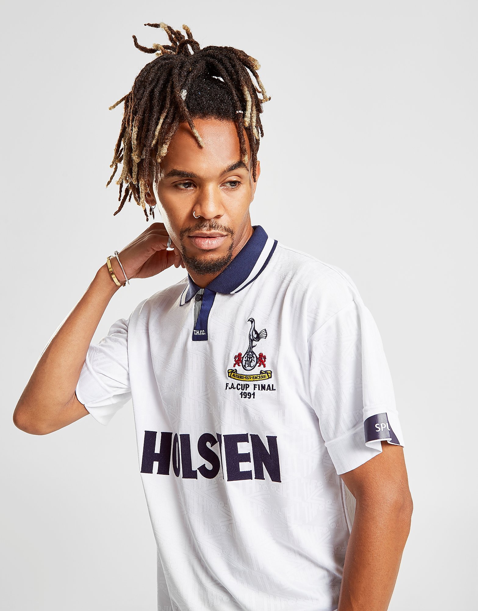 

Score Draw Tottenham Hotspur '91 Home Shirt - White/Navy - Mens, White/Navy