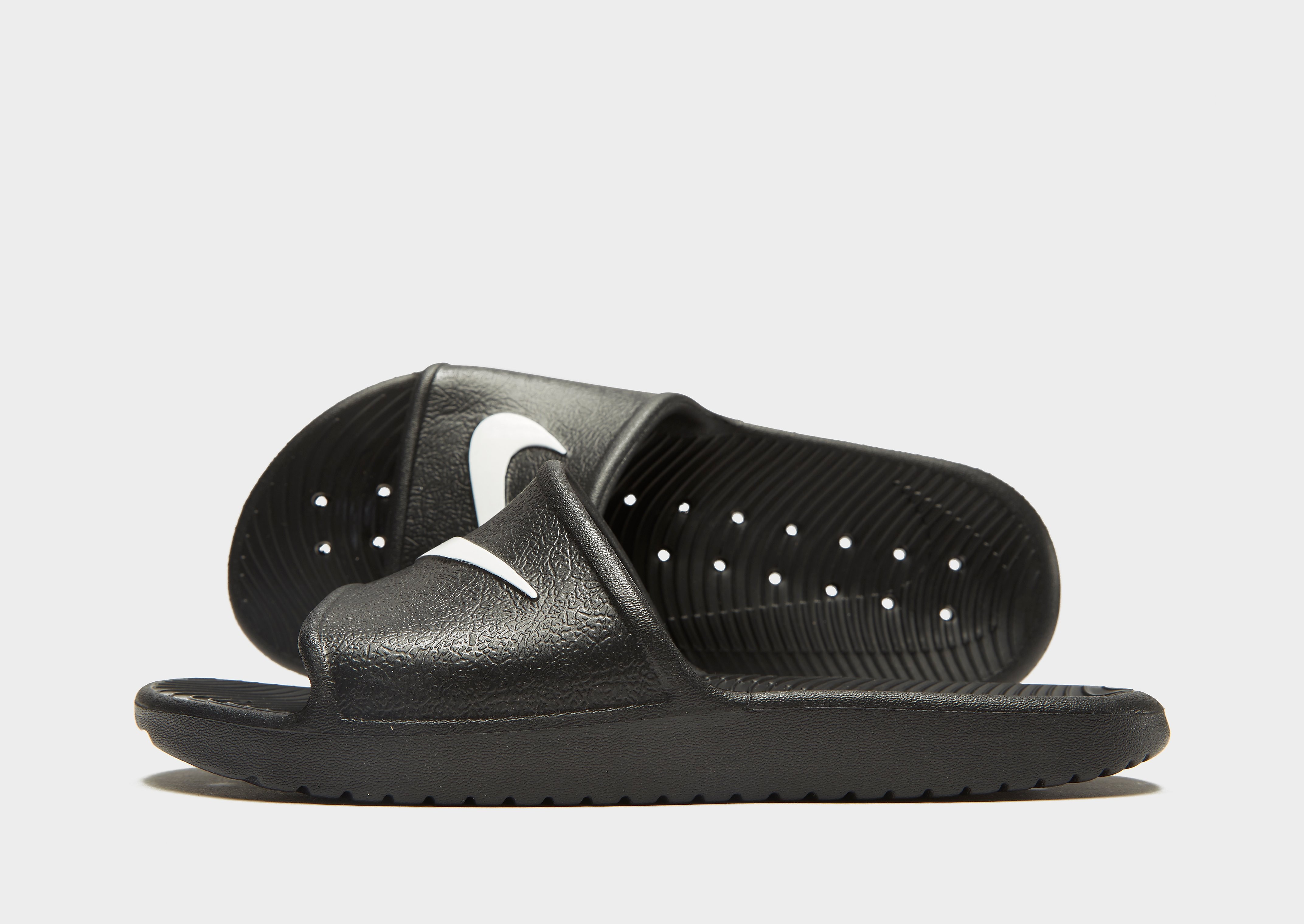 

Nike Kawa Shower Slides Junior - Black/White - Kids, Black/White