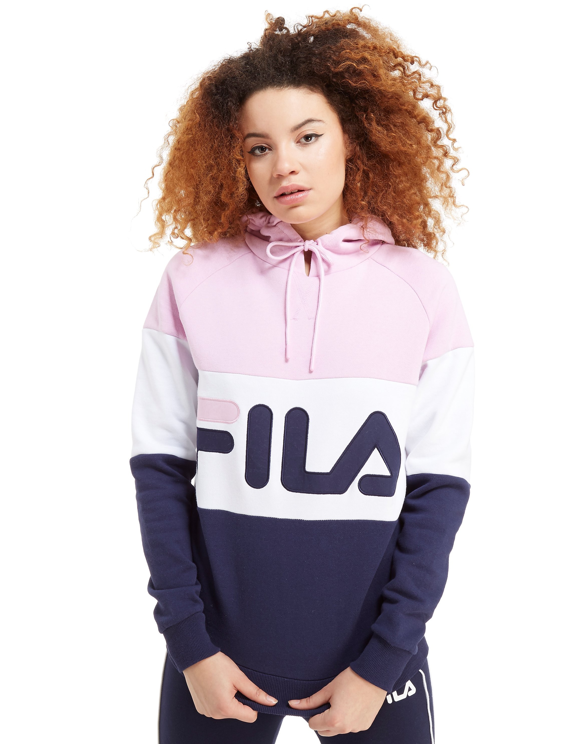 

Fila Panel Boyfriend Hoodie - Navy/White/Pink - Womens, Navy/White/Pink