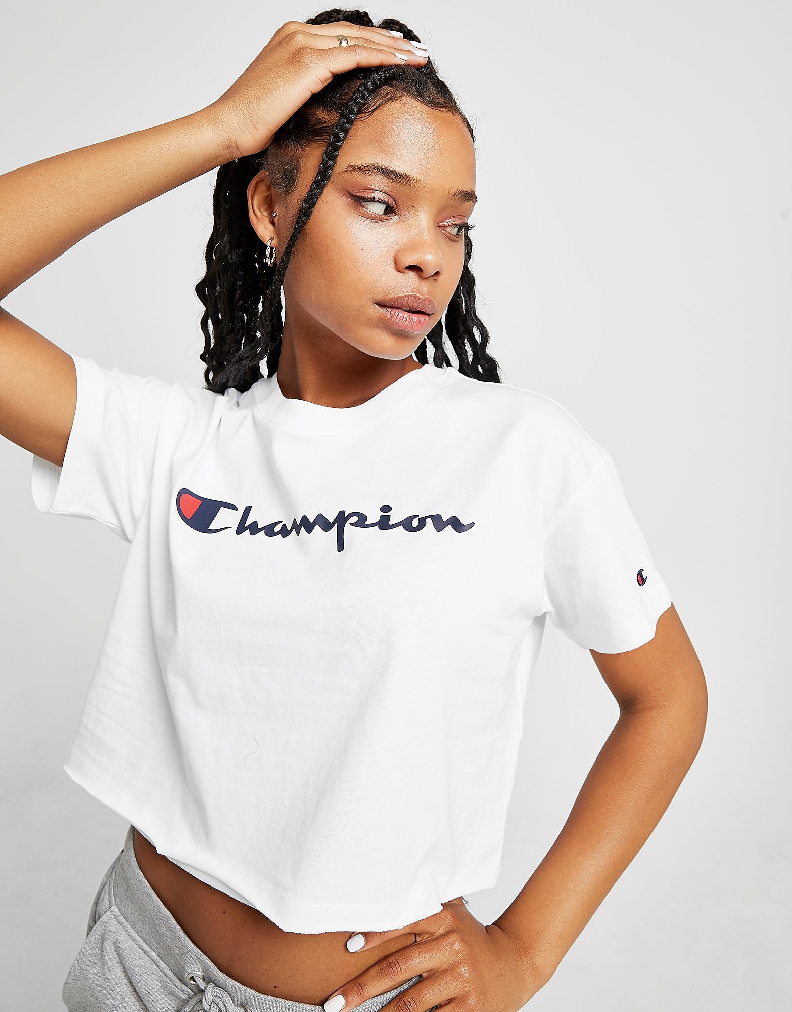 

Champion Crop Script T-Shirt - Only at JD - White - Womens, White