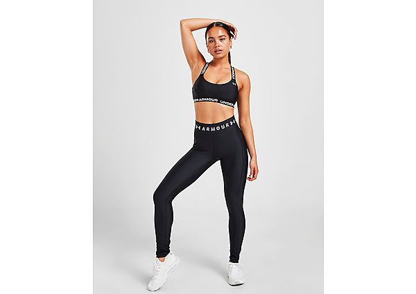 Under Armour Legging Branded Waistband Femme - Black/White, Black/White