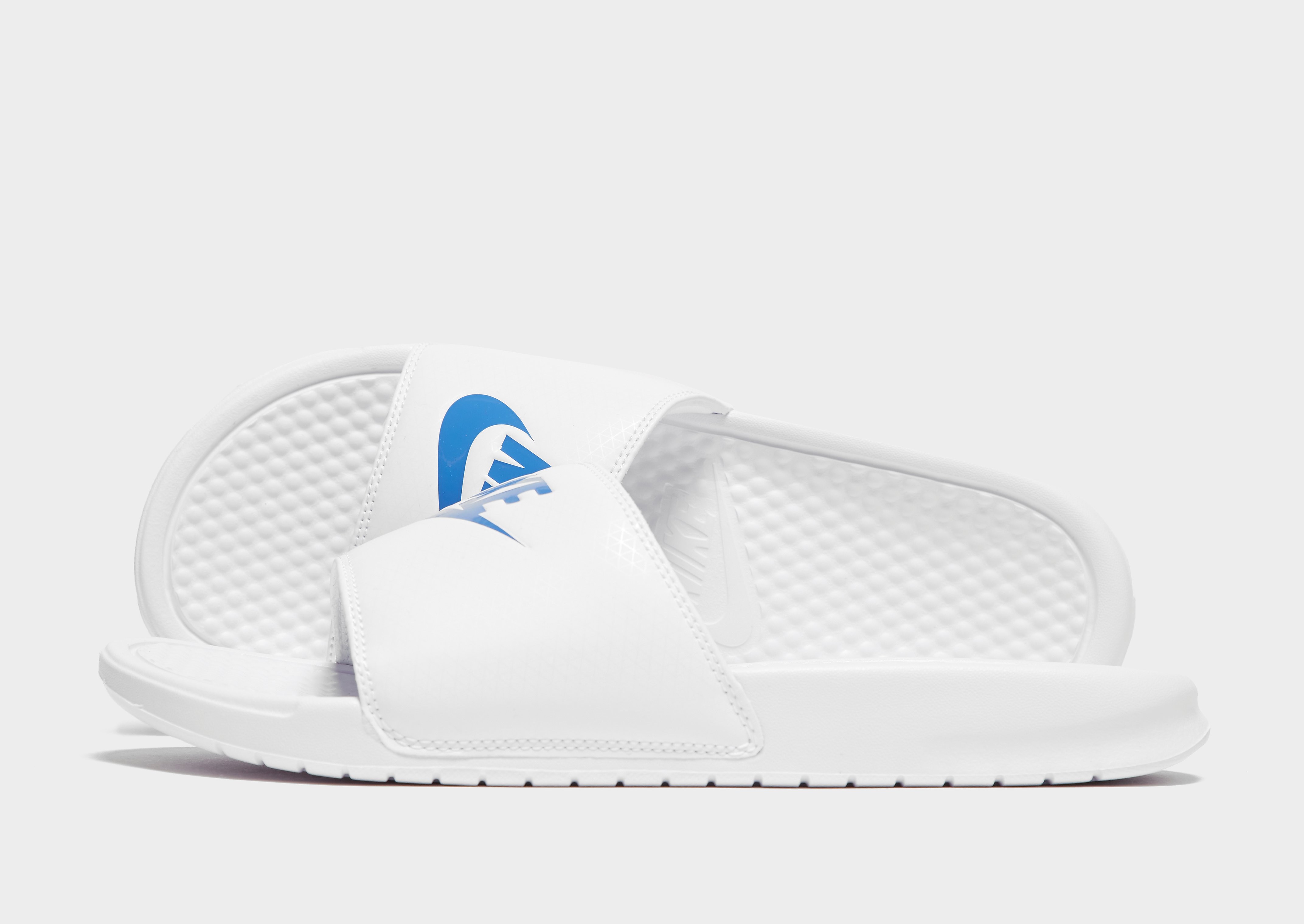 

Nike Benassi Slides - White/Blue - Mens, White/Blue
