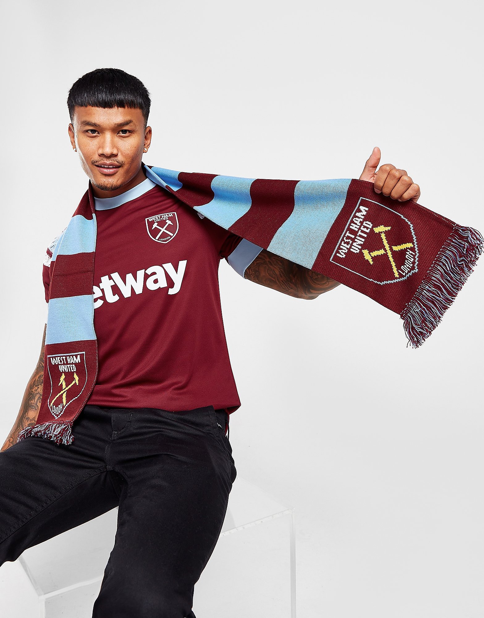 

Official Team West Ham United FC Scarf - Claret/Blue - Mens, Claret/Blue