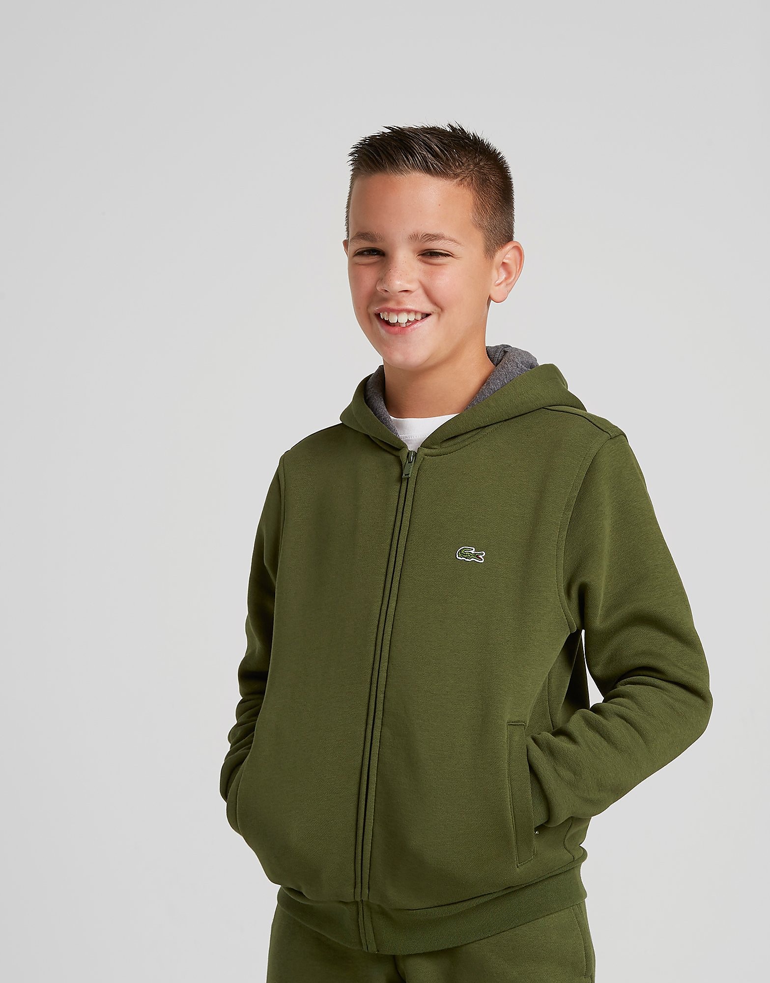 Lacoste Full Zip Hoodie Junior Groen Kind lacoste kopen in de aanbieding