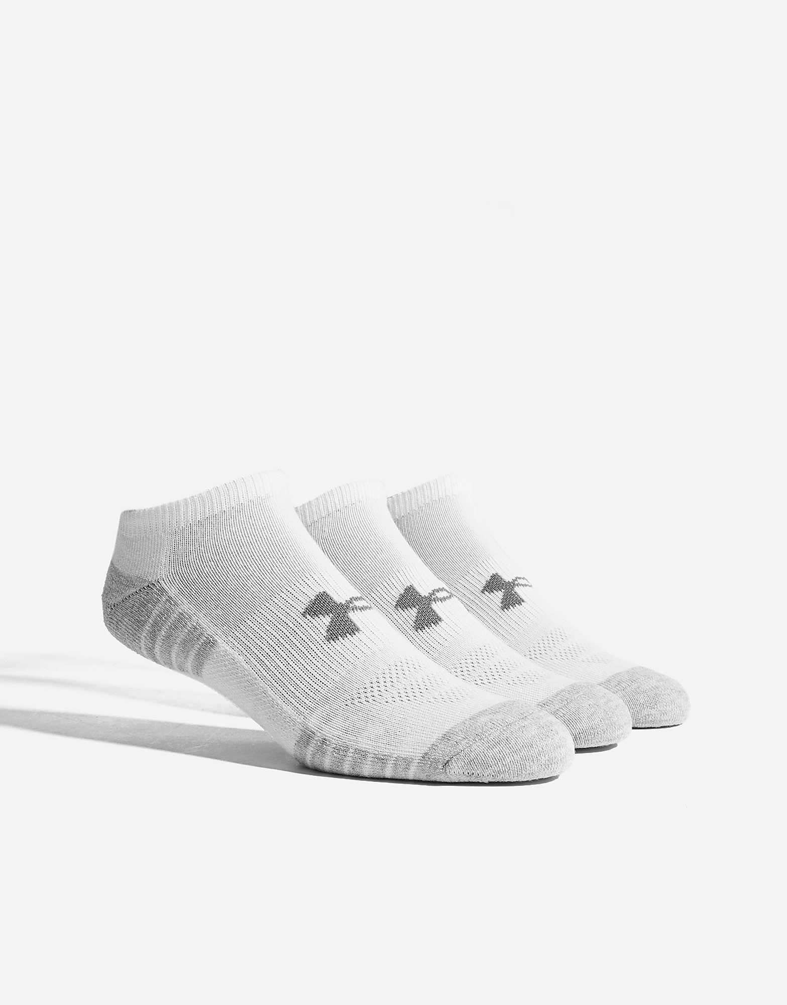 

Under Armour 3 Pack HeatGear Tech No Show Socks - White/Grey - Womens, White/Grey