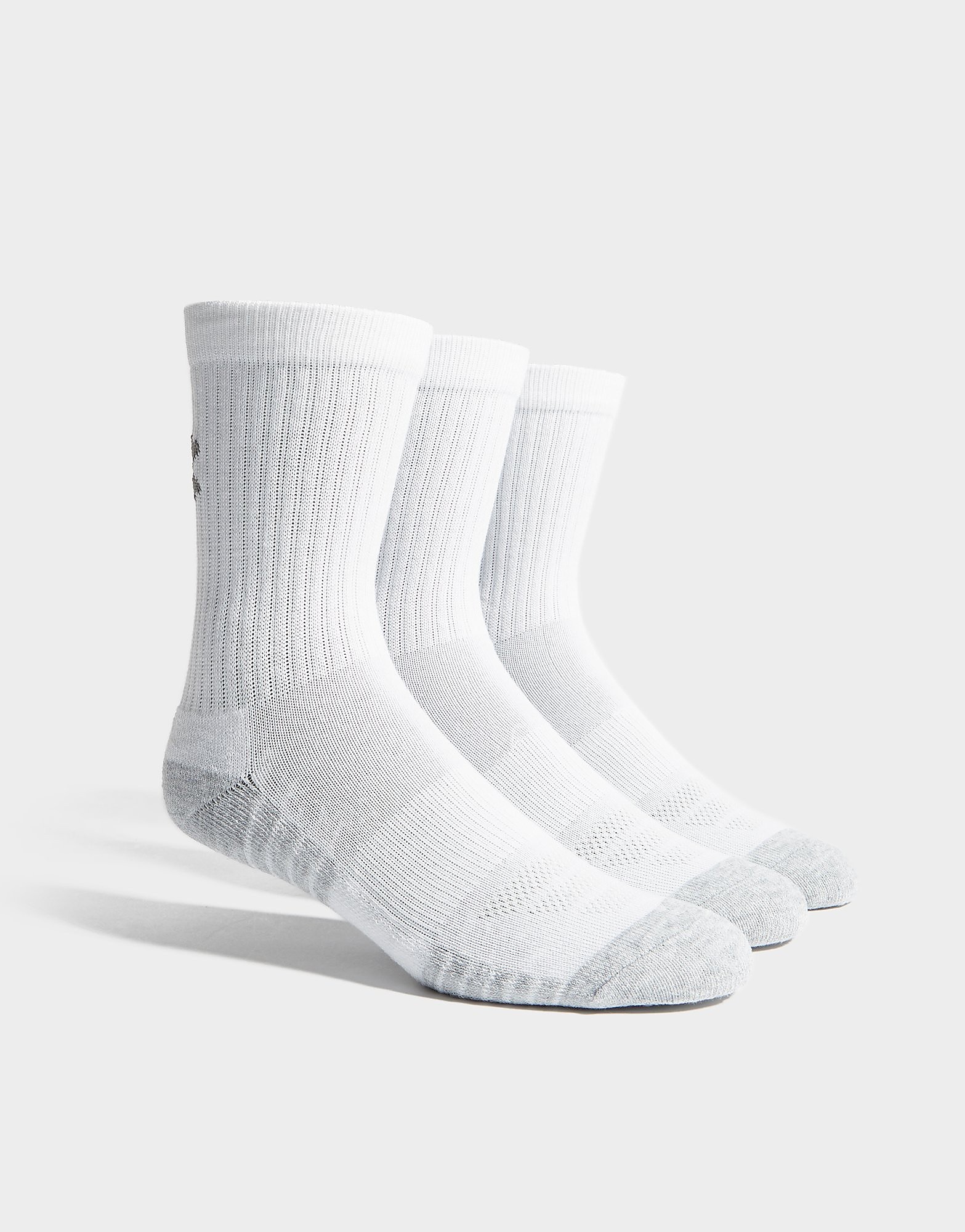 Under Armour 3 Pack HeatGear Tech Crew Socks - White - Womens, White