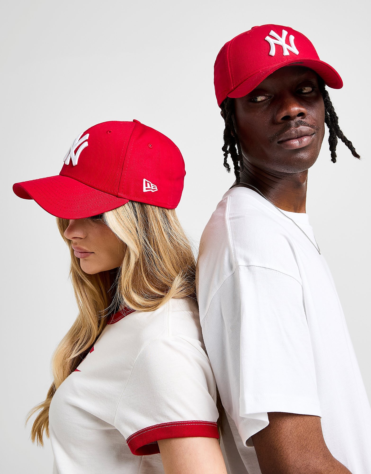 

New Era MLB New York Yankees 9FORTY Cap - Red/White` - Womens, Red/White`